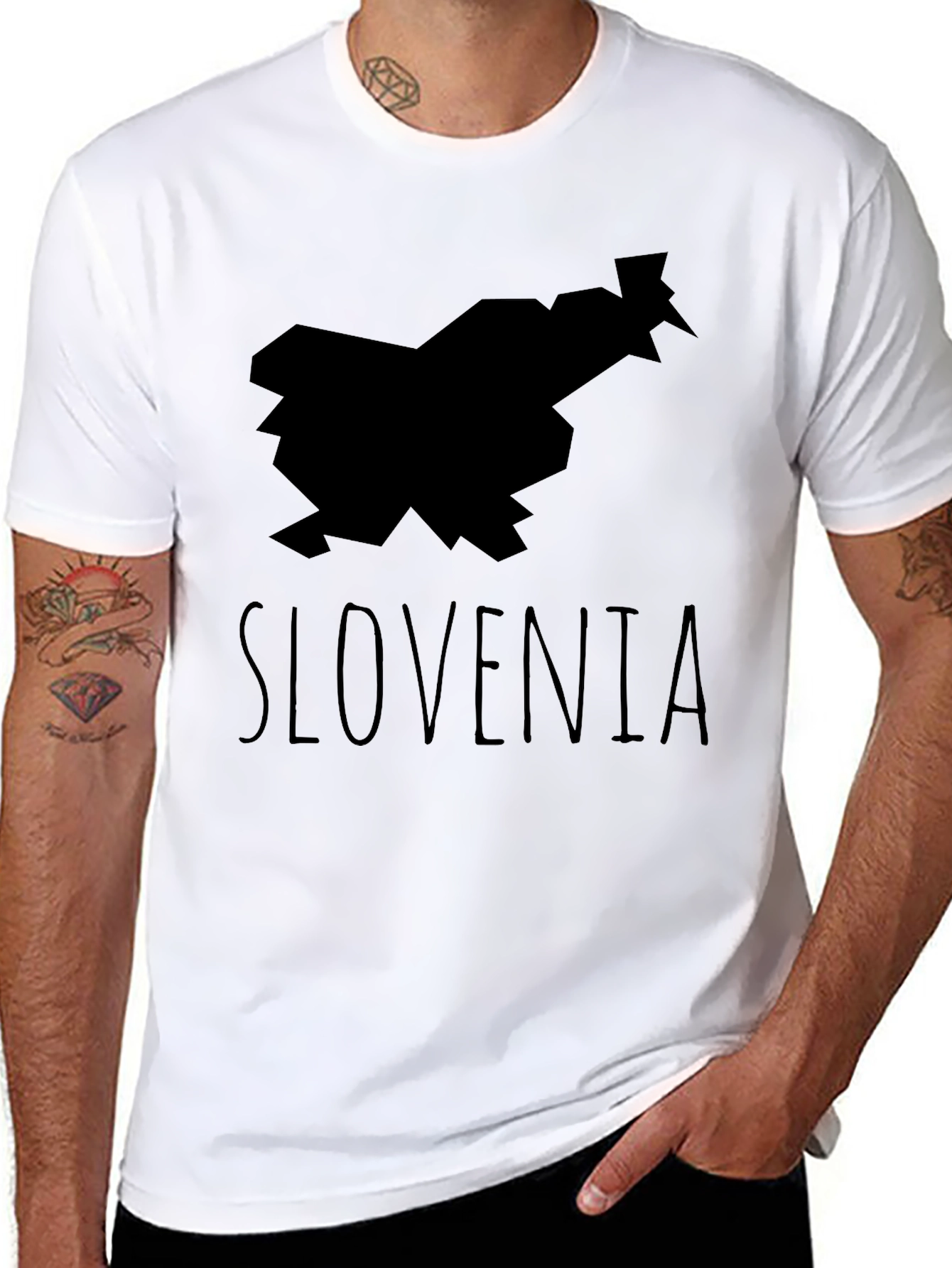 Slovenia Map Tee - Black Graphic T-Shirt