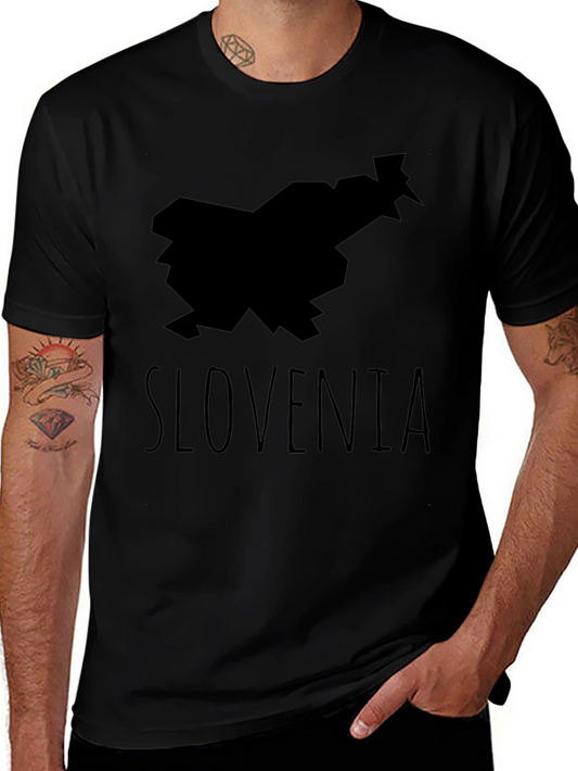 Slovenia Map Tee - Black Graphic T-Shirt