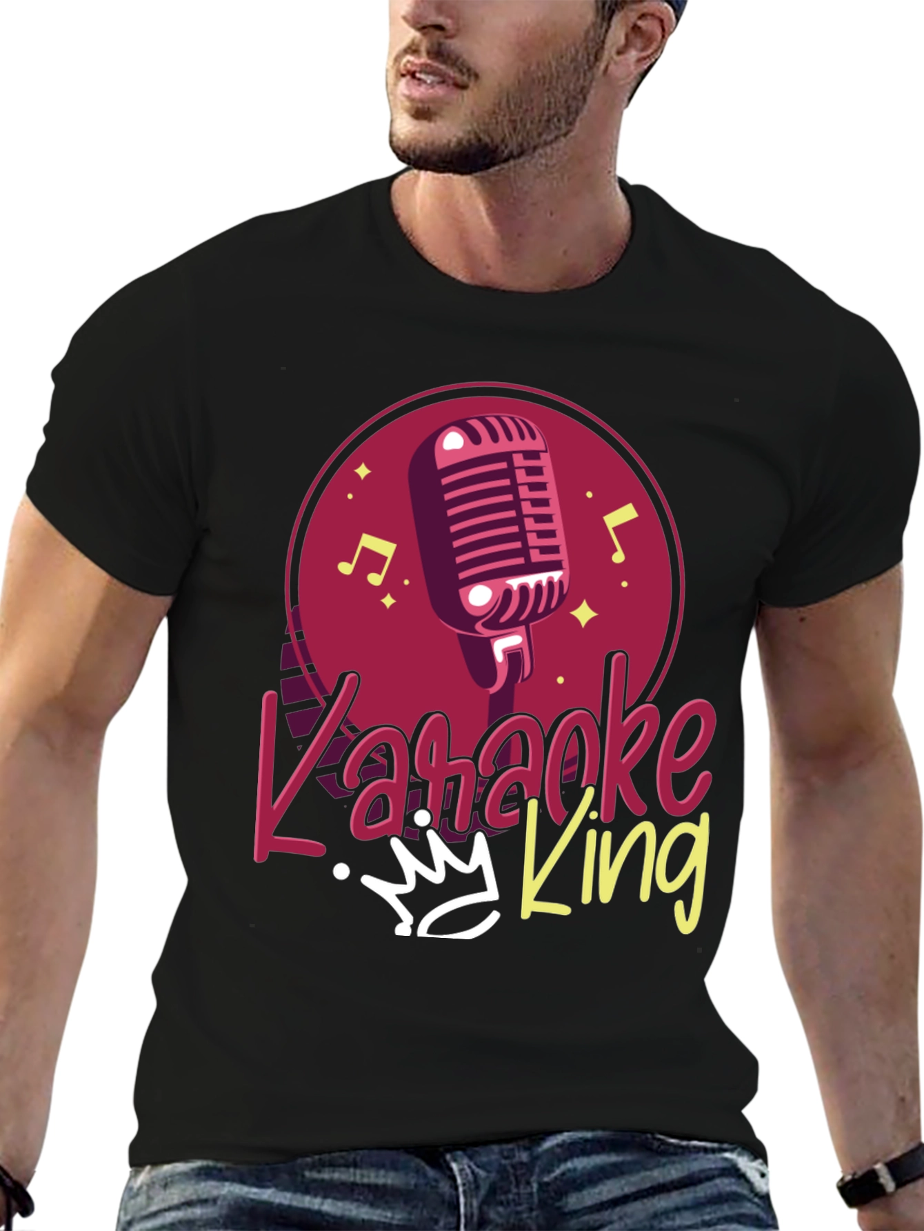 Karaoke King Black T-Shirt - Sing Your Heart Out!