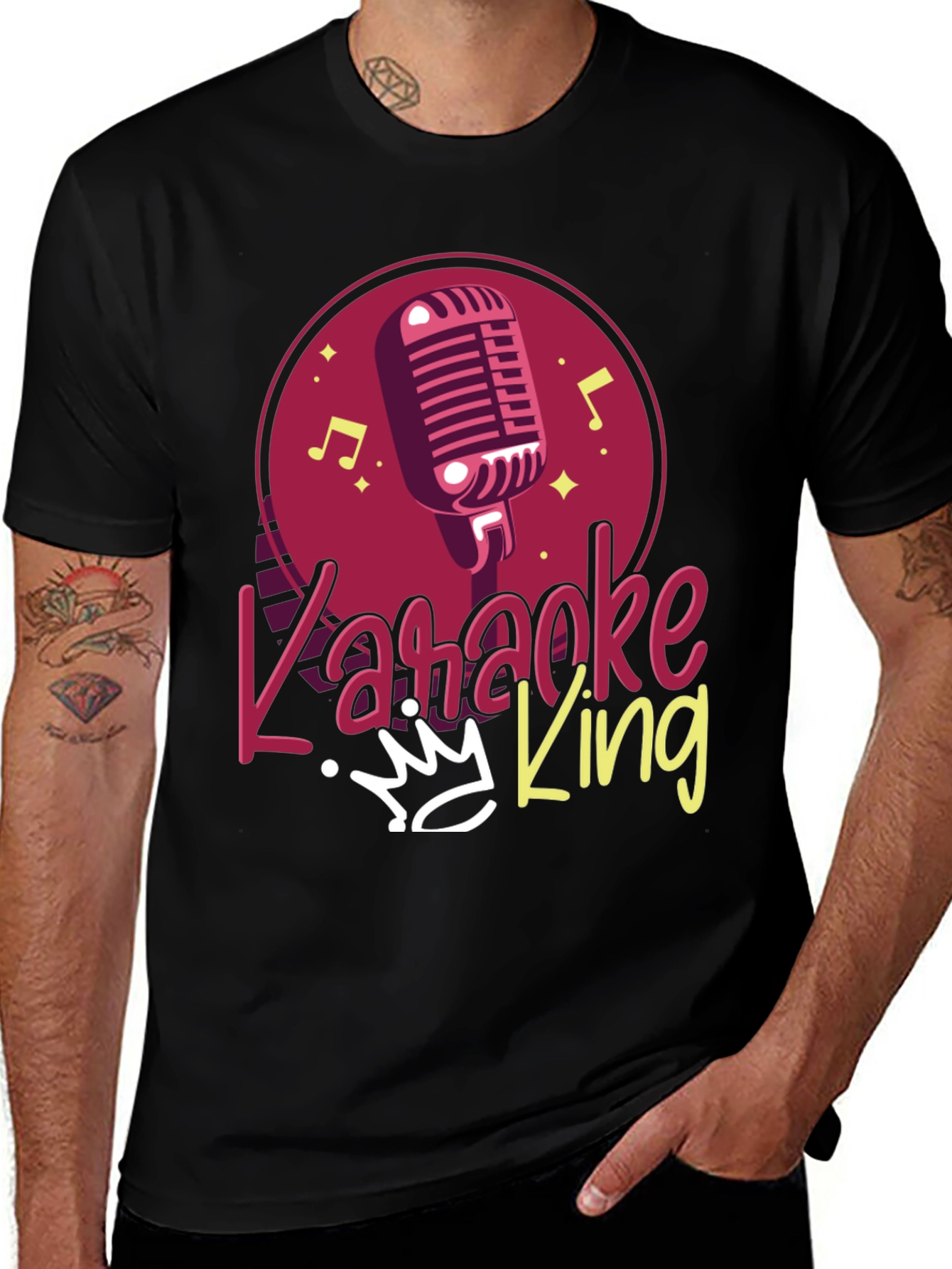 Karaoke King Black T-Shirt - Sing Your Heart Out!