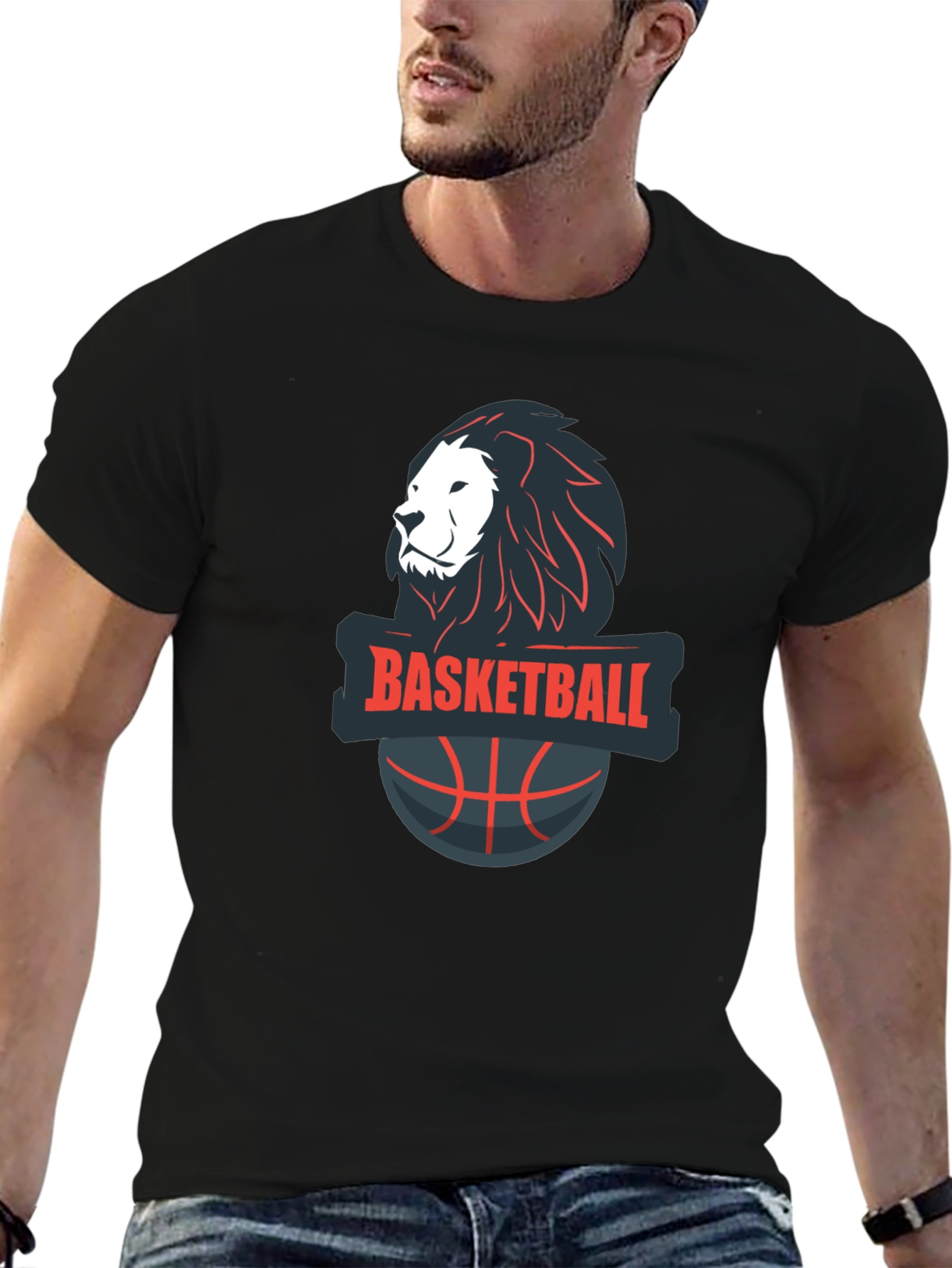 Basketball Lion Graphic Tee - Cool Sports T-Shirt