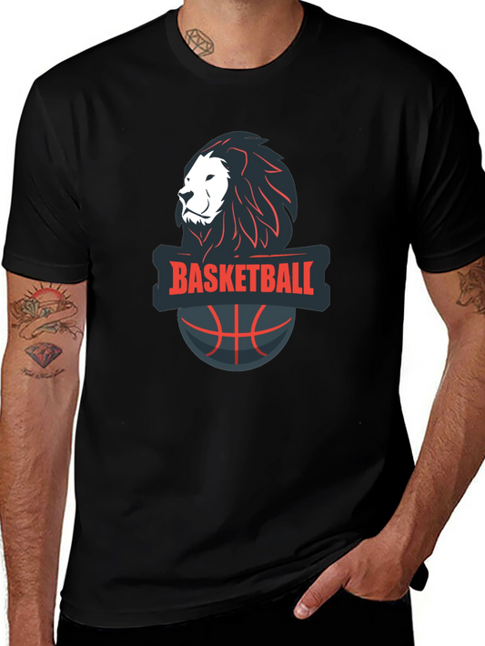 Basketball Lion Graphic Tee - Cool Sports T-Shirt