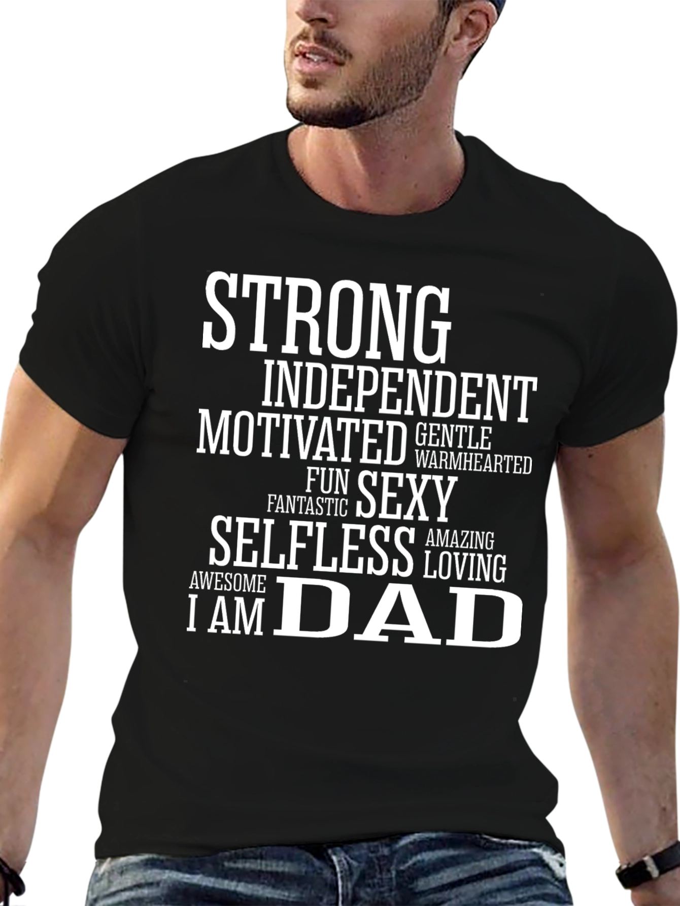 Strong Dad Graphic Tee - Mens Black T-Shirt
