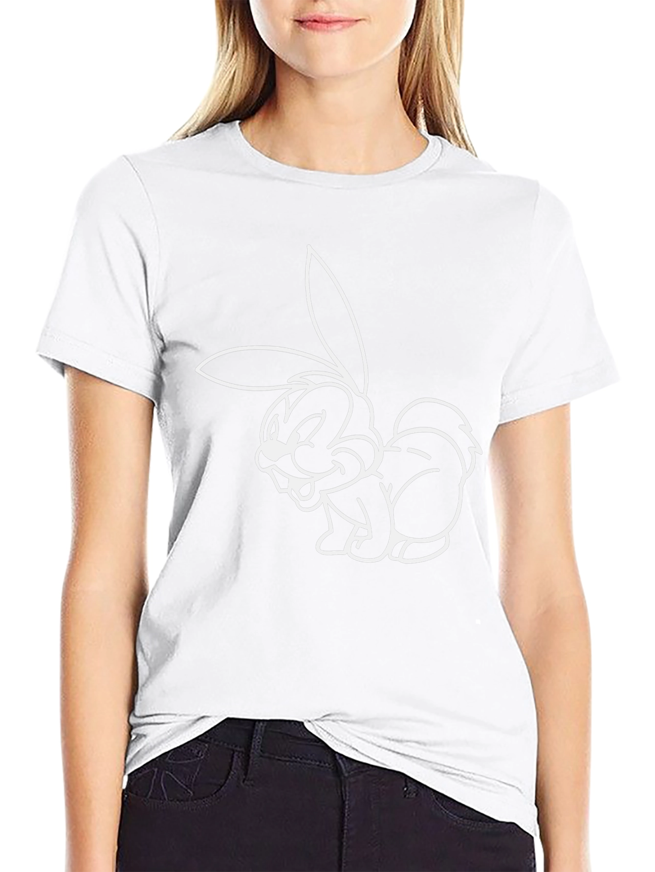 Funny Cartoon Bunny Graphic T-Shirt
