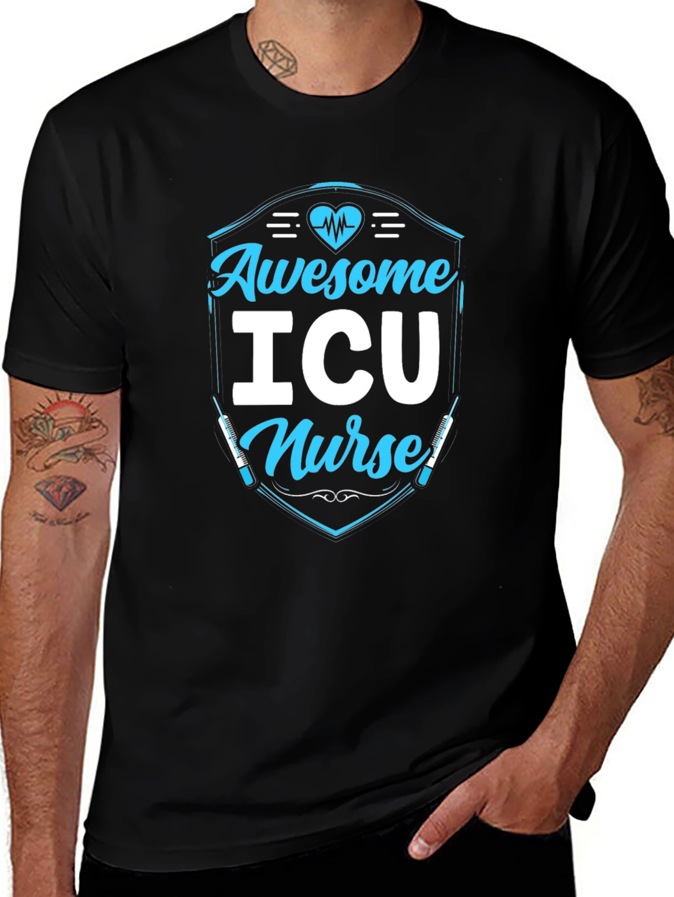 Awesome ICU Nurse Graphic Tee