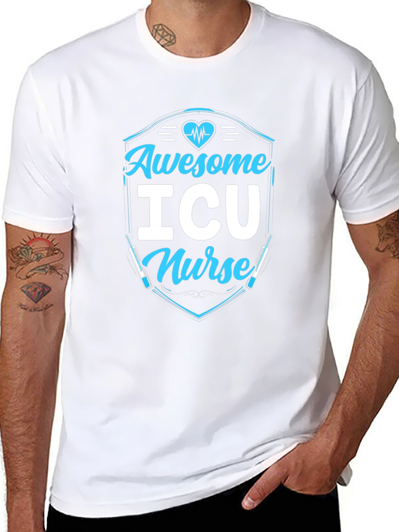 Awesome ICU Nurse Graphic Tee