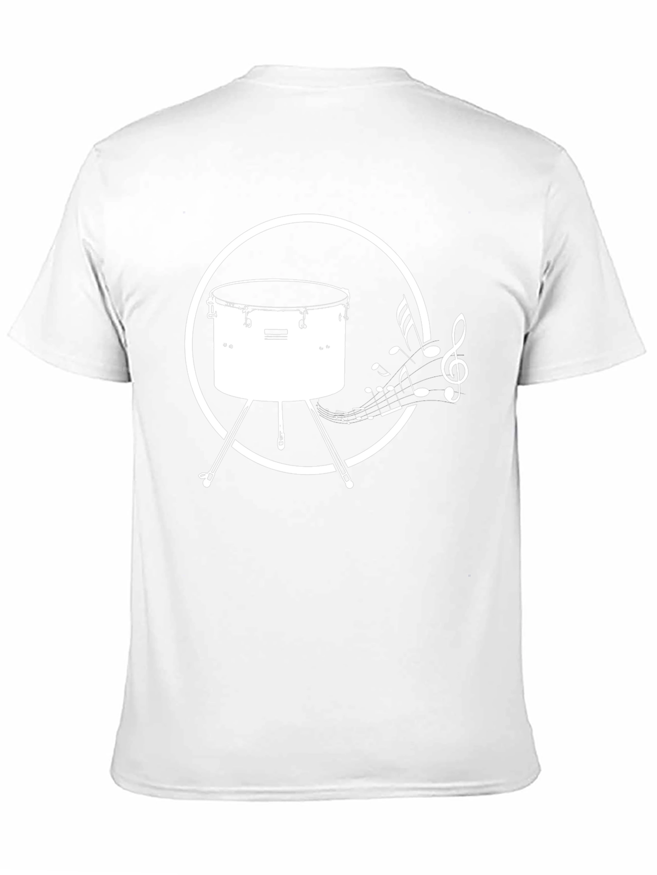 Drum Music Notes Black T-Shirt