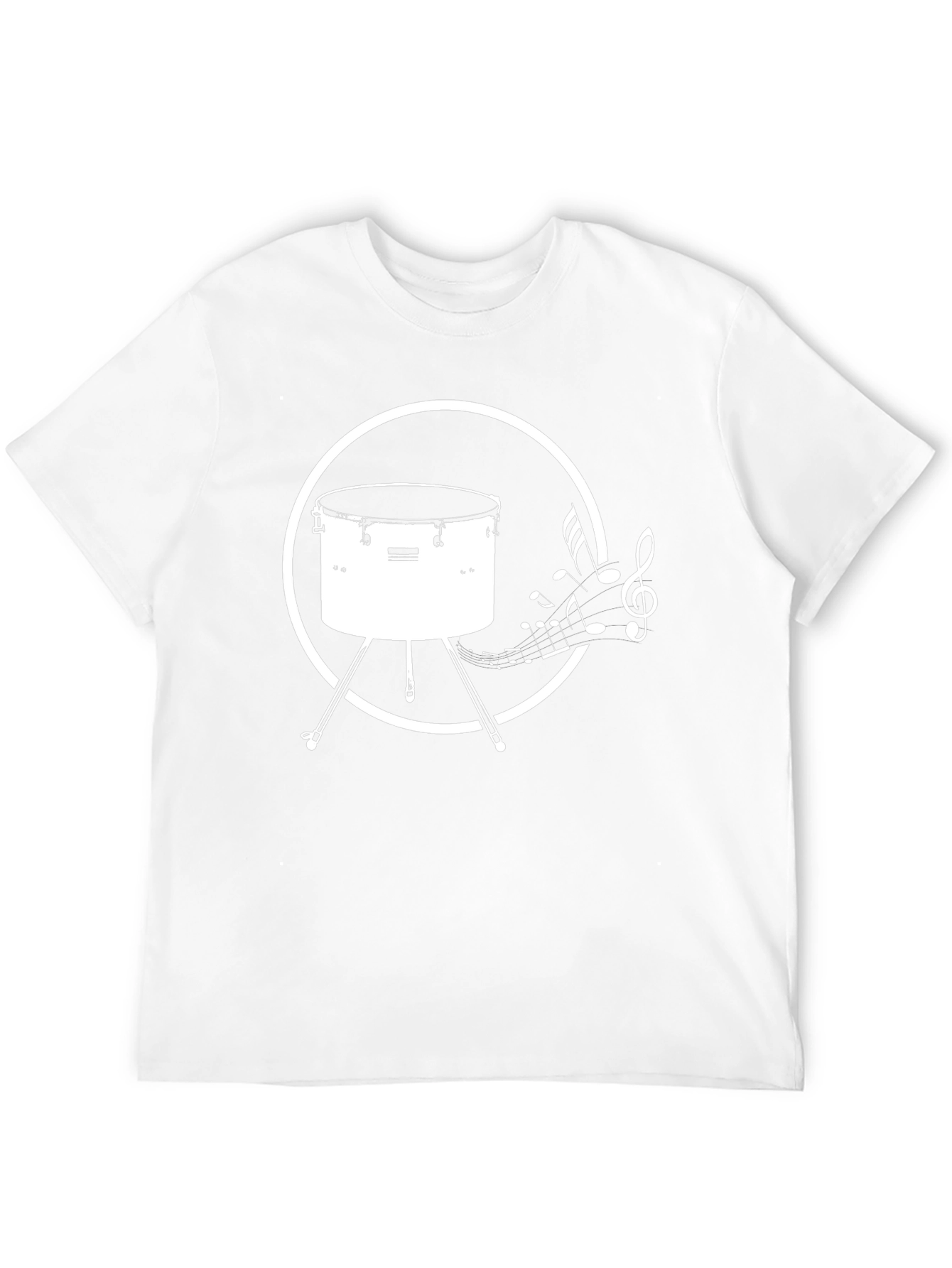 Drum Music Notes Black T-Shirt
