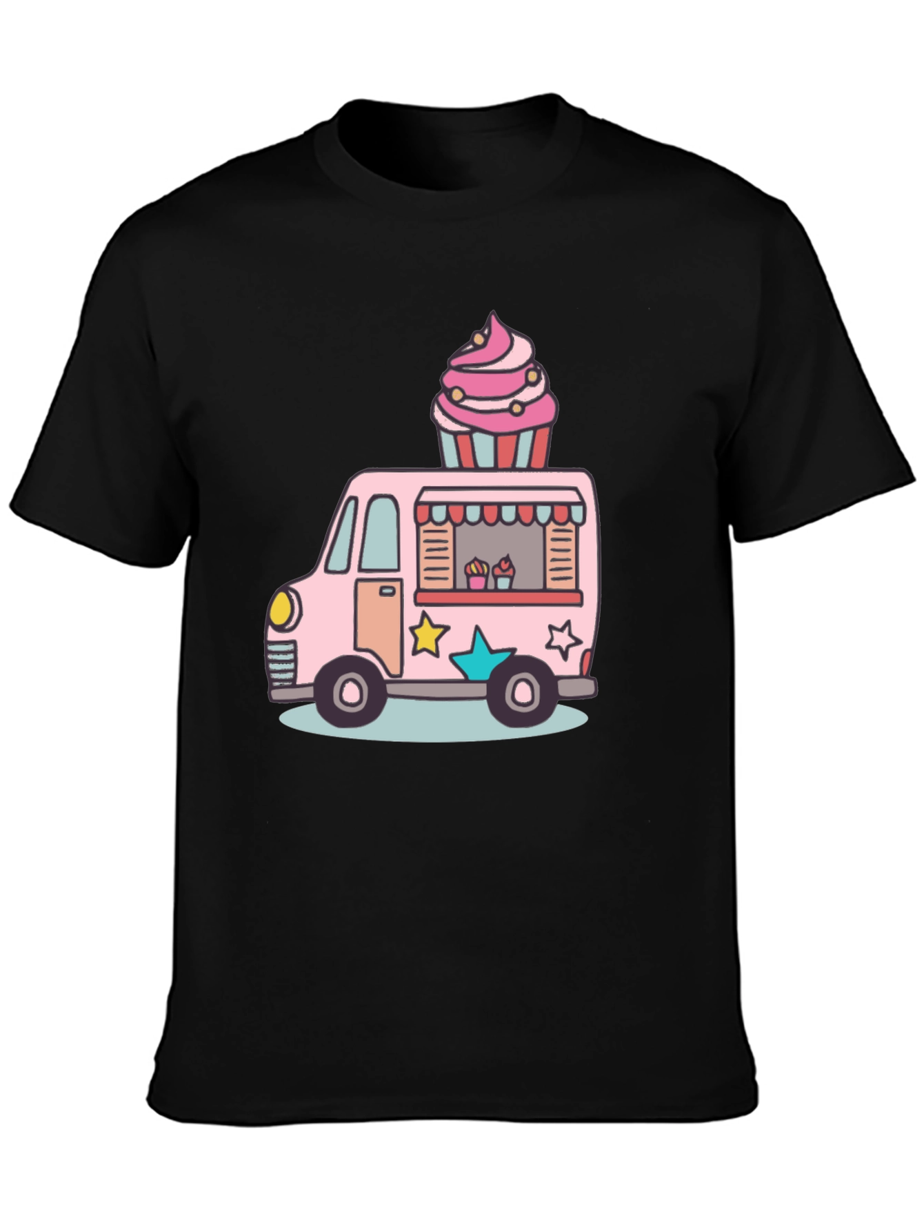 Cupcake Truck Graphic T-Shirt - Novelty Foodie Tee