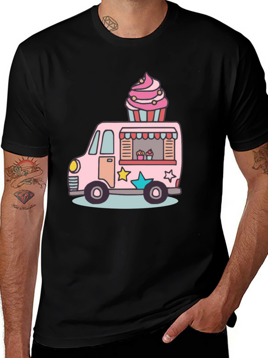 Cupcake Truck Graphic T-Shirt - Novelty Foodie Tee