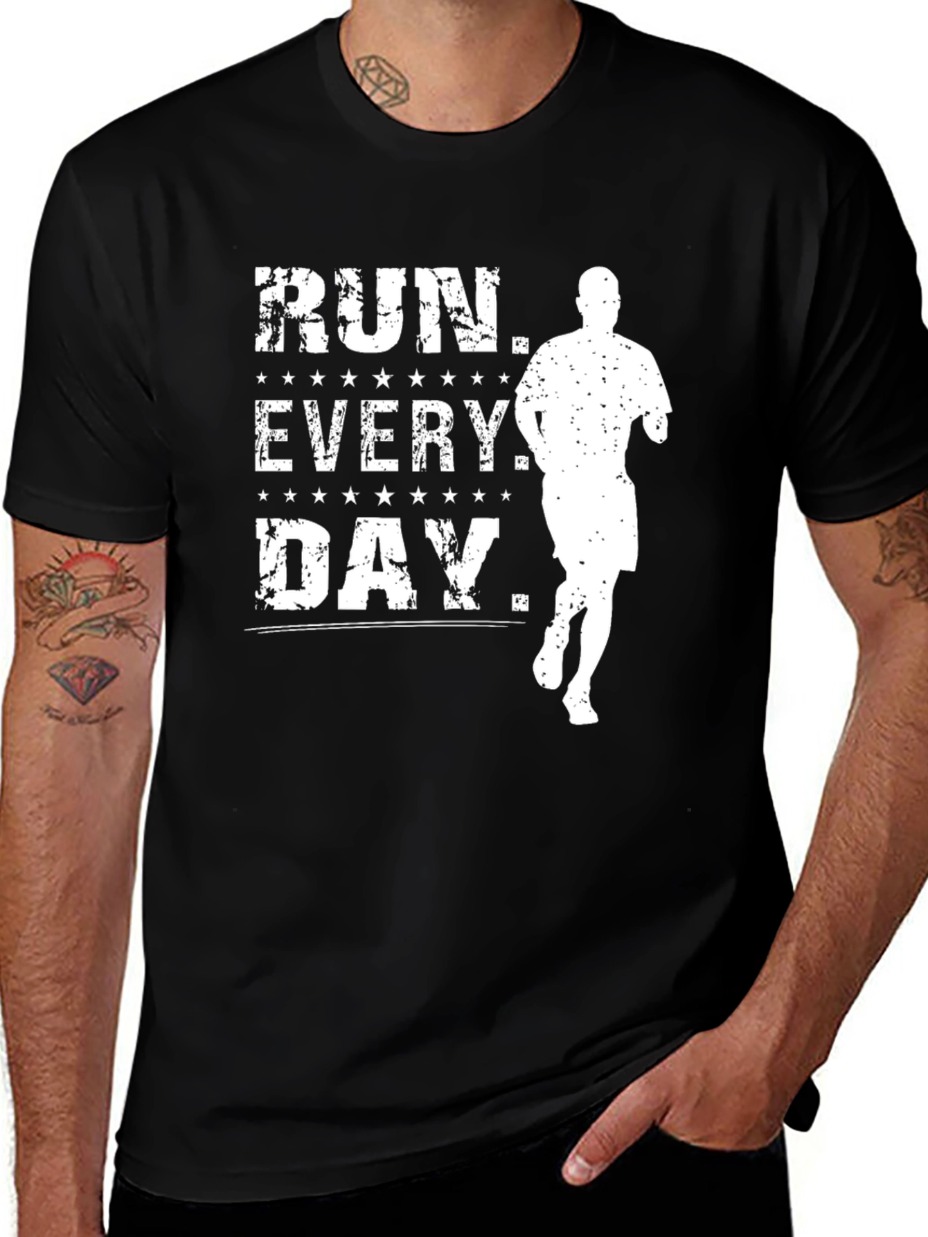 Run Every Day Graphic Tee - Fitness Motivation Shirt