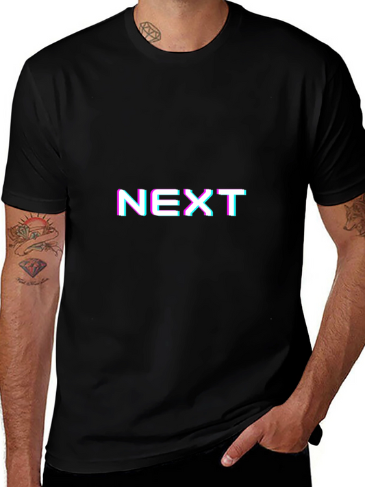 NEXT Glitch Graphic Tee - Black Casual Shirt