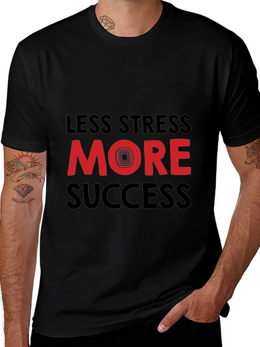 Less Stress More Success Graphic Tee - Black