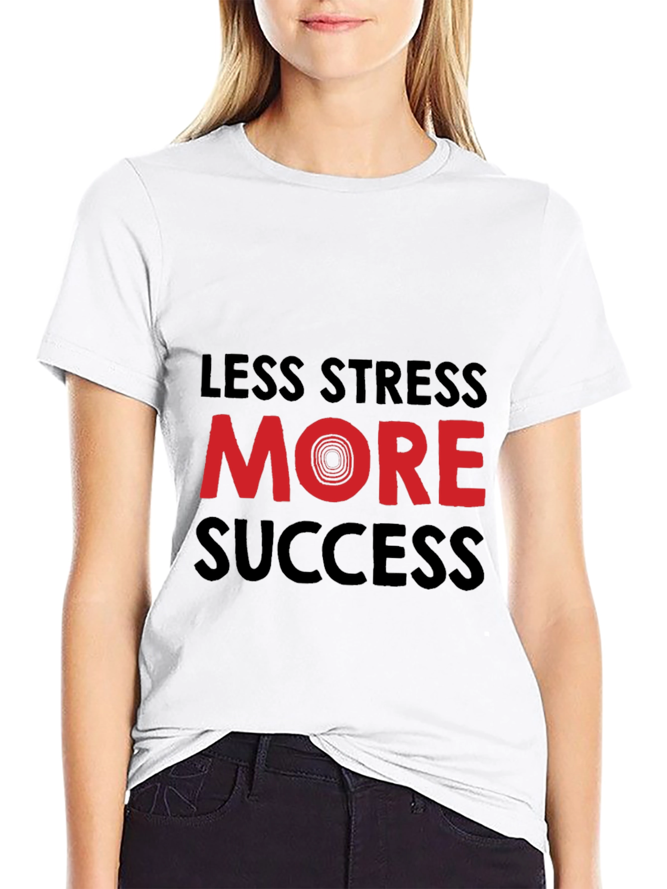Less Stress More Success Graphic Tee - Black