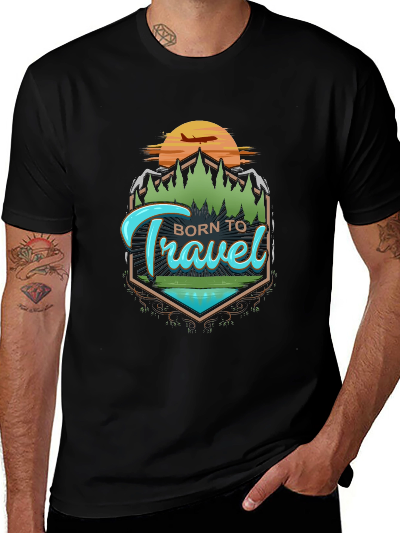 Born To Travel Graphic Tee - Adventure Awaits