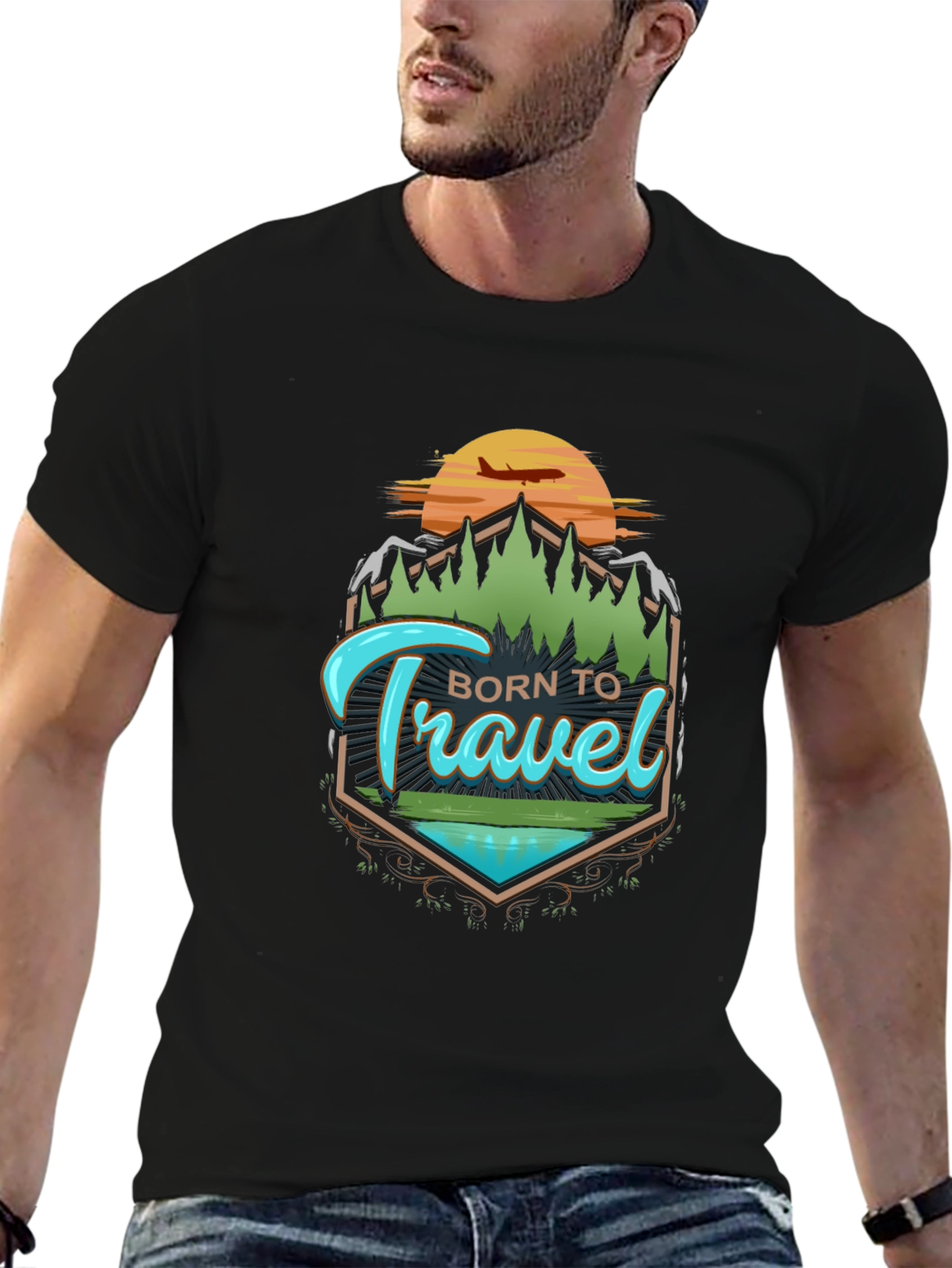 Born To Travel Graphic Tee - Adventure Awaits