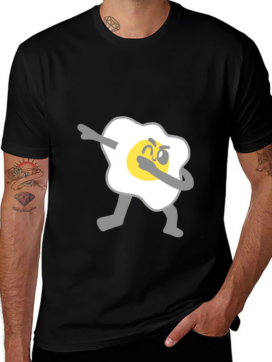 Dabbing Egg Graphic Tee - Cool & Casual Black T-Shirt