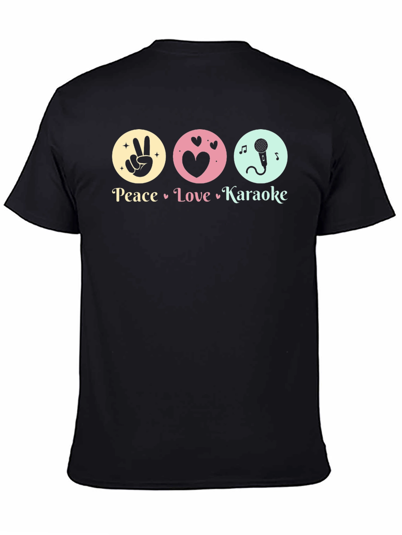 Peace Love Karaoke T-Shirt - Fun Graphic Tee