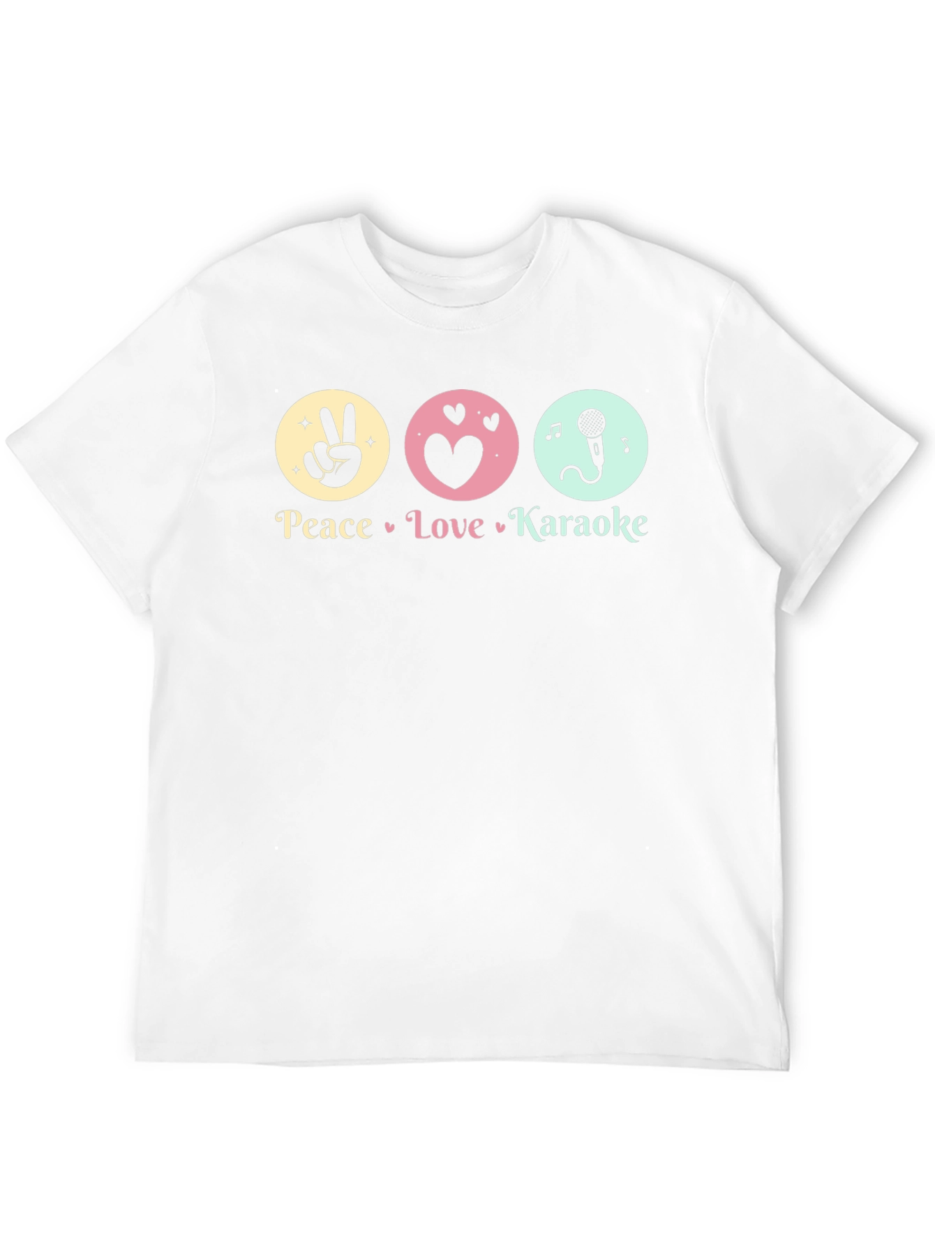 Peace Love Karaoke T-Shirt - Fun Graphic Tee
