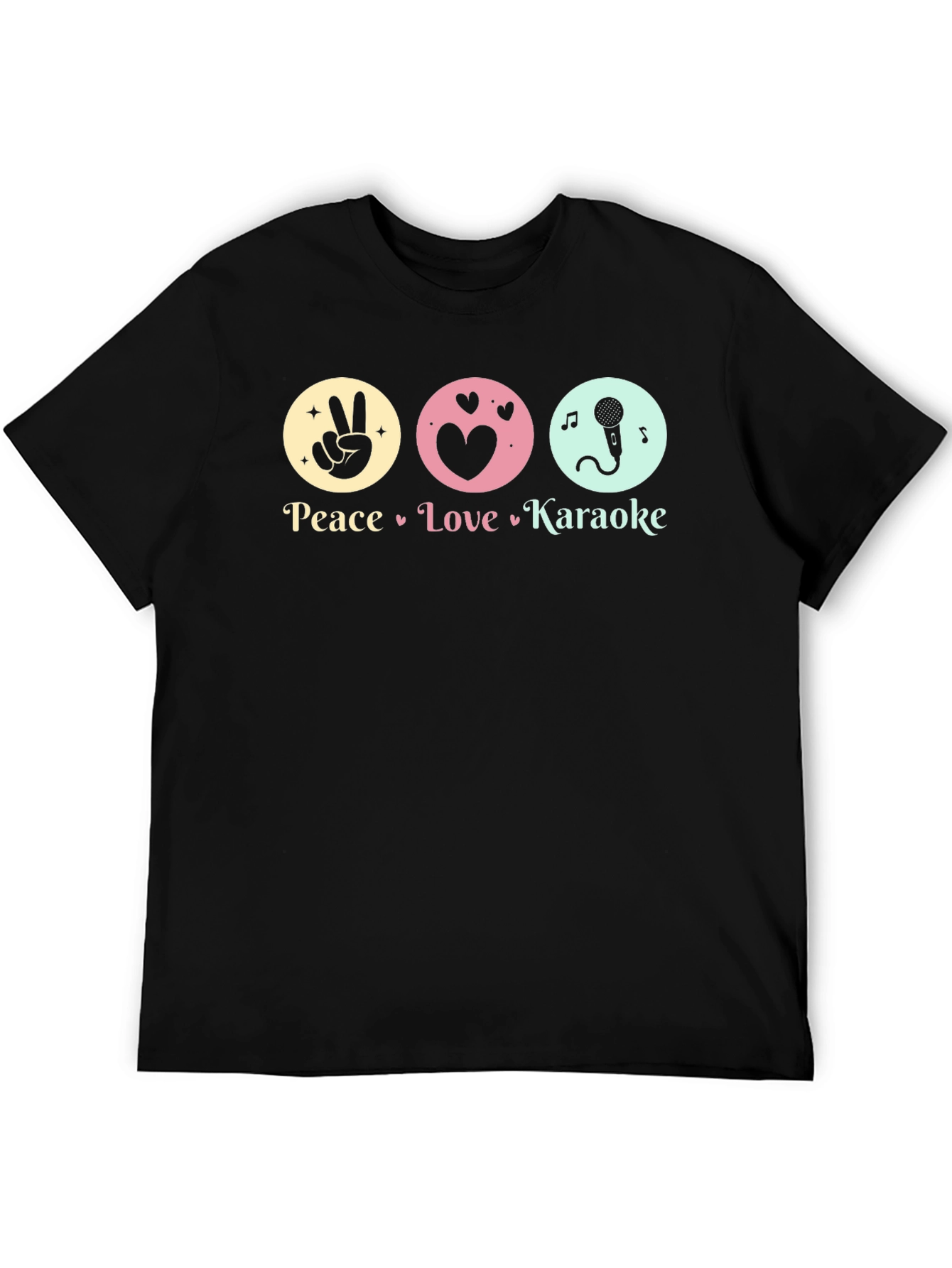 Peace Love Karaoke T-Shirt - Fun Graphic Tee