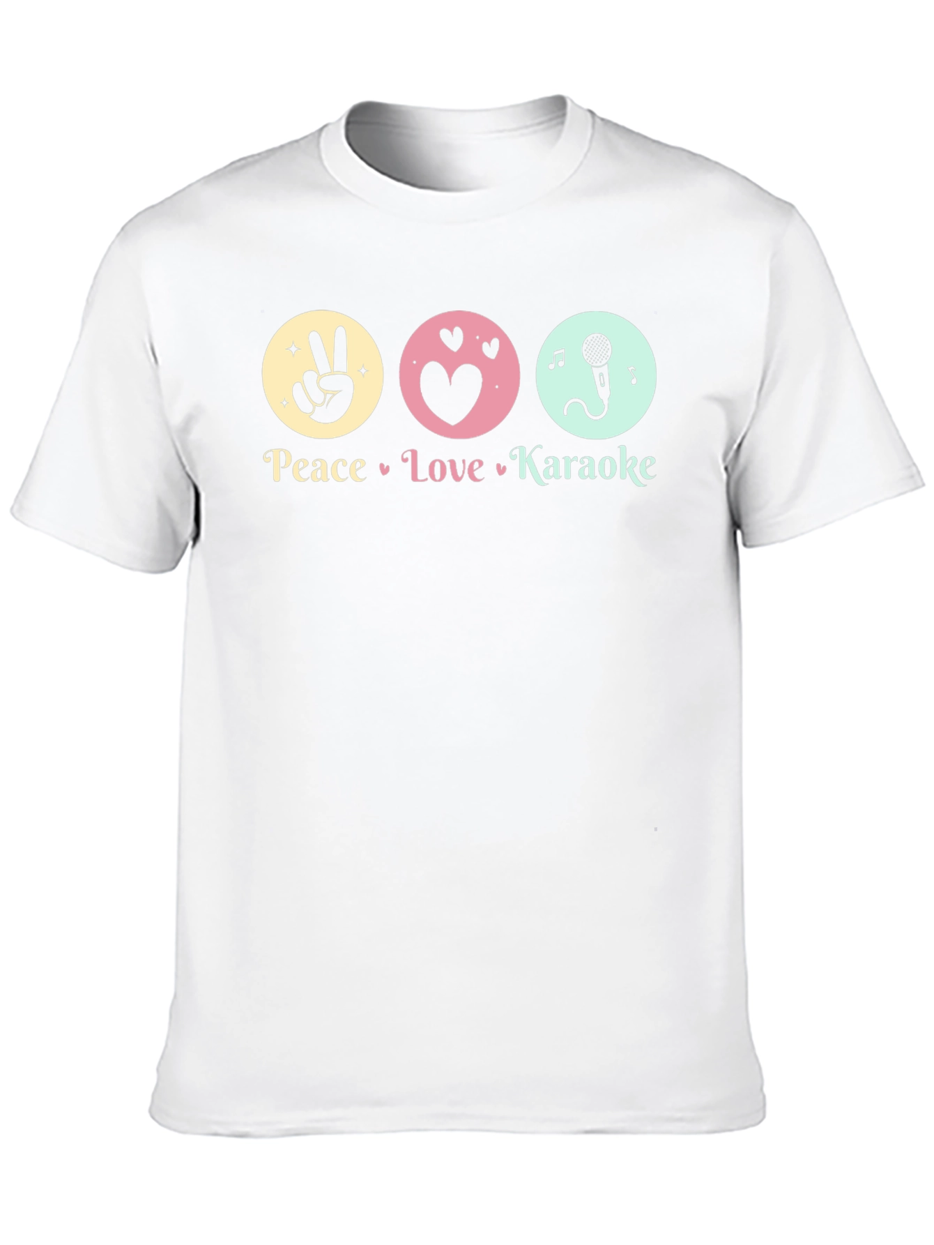 Peace Love Karaoke T-Shirt - Fun Graphic Tee
