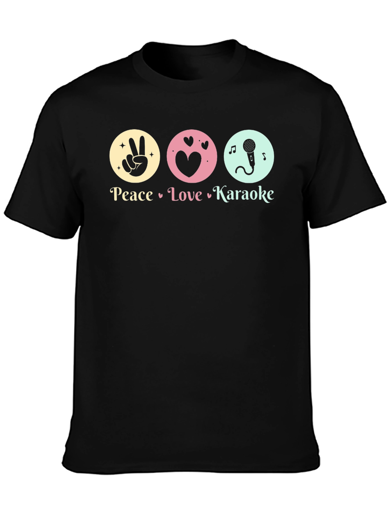 Peace Love Karaoke T-Shirt - Fun Graphic Tee
