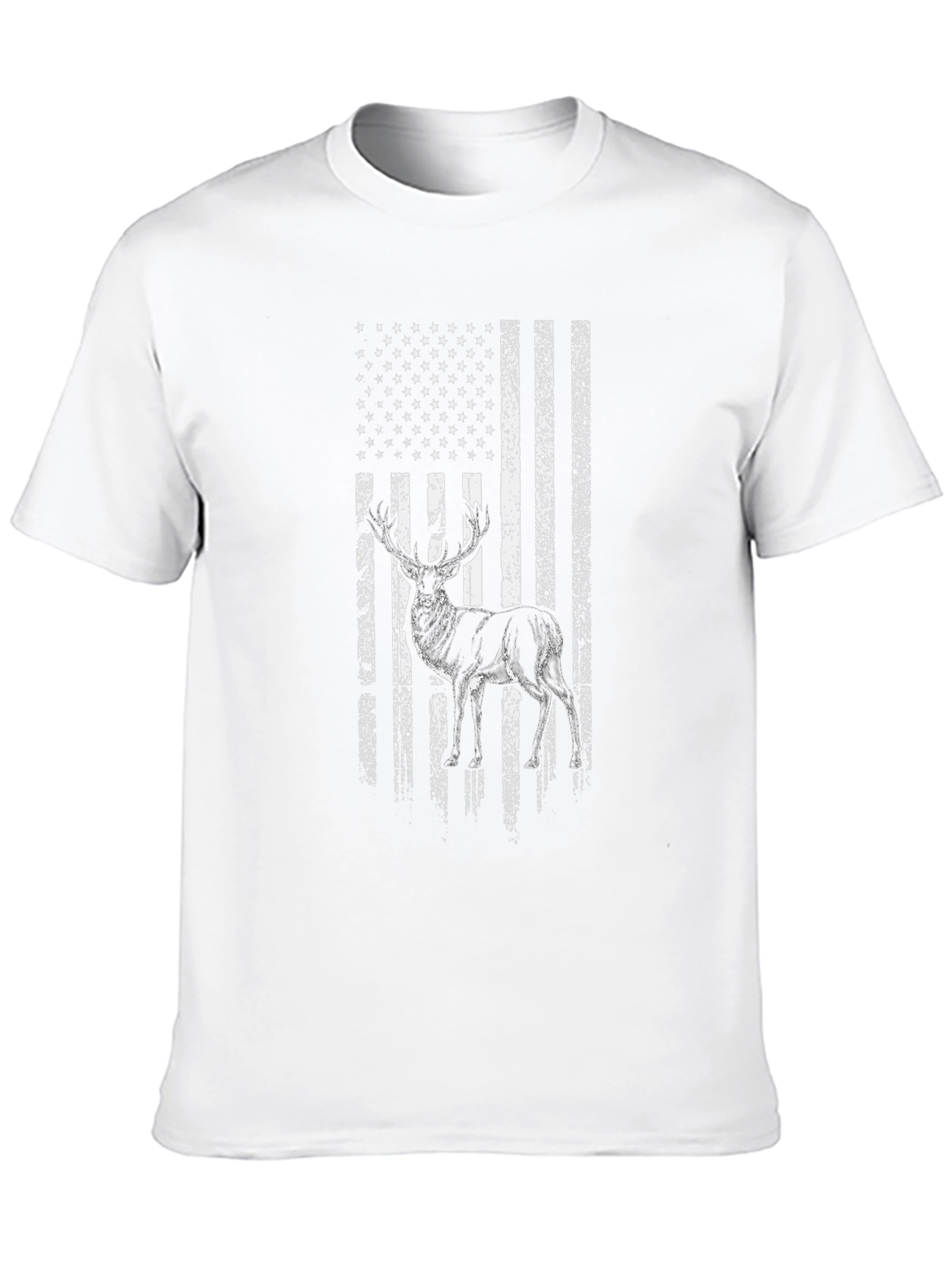 Deer USA Flag Graphic T-Shirt
