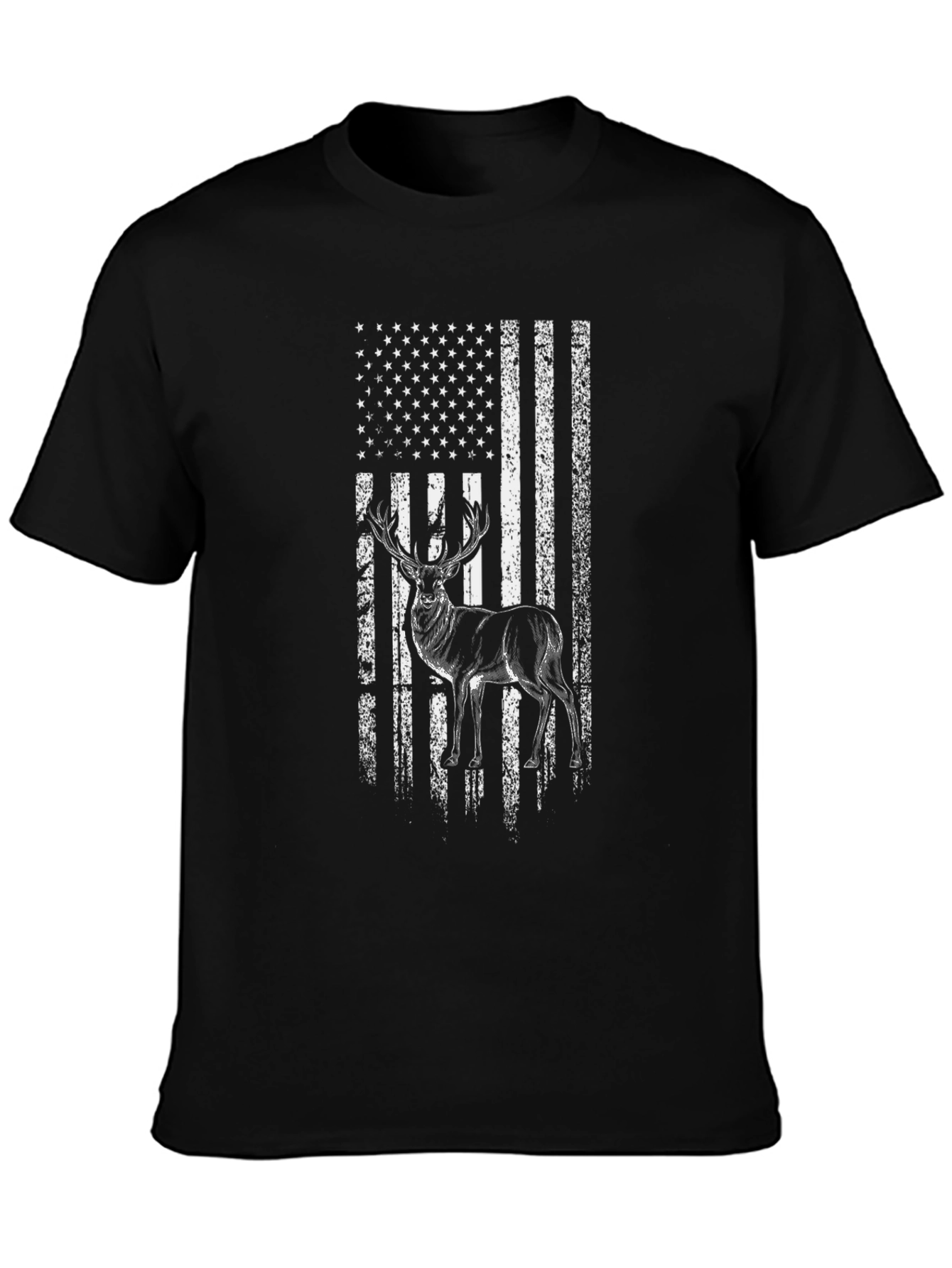 Deer USA Flag Graphic T-Shirt