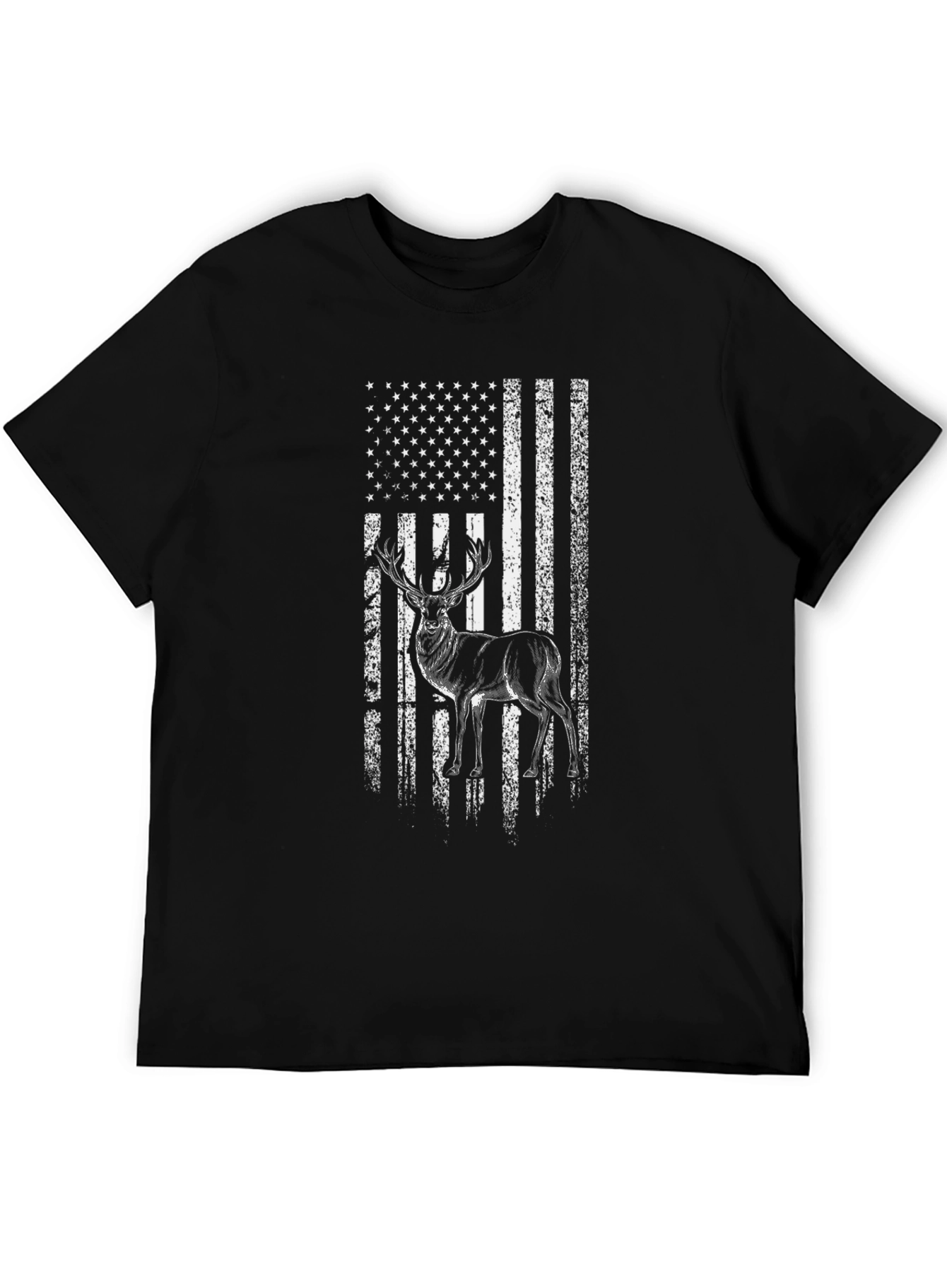 Deer USA Flag Graphic T-Shirt