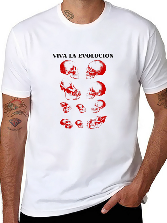 Viva La Evolucion Skull Graphic T-Shirt