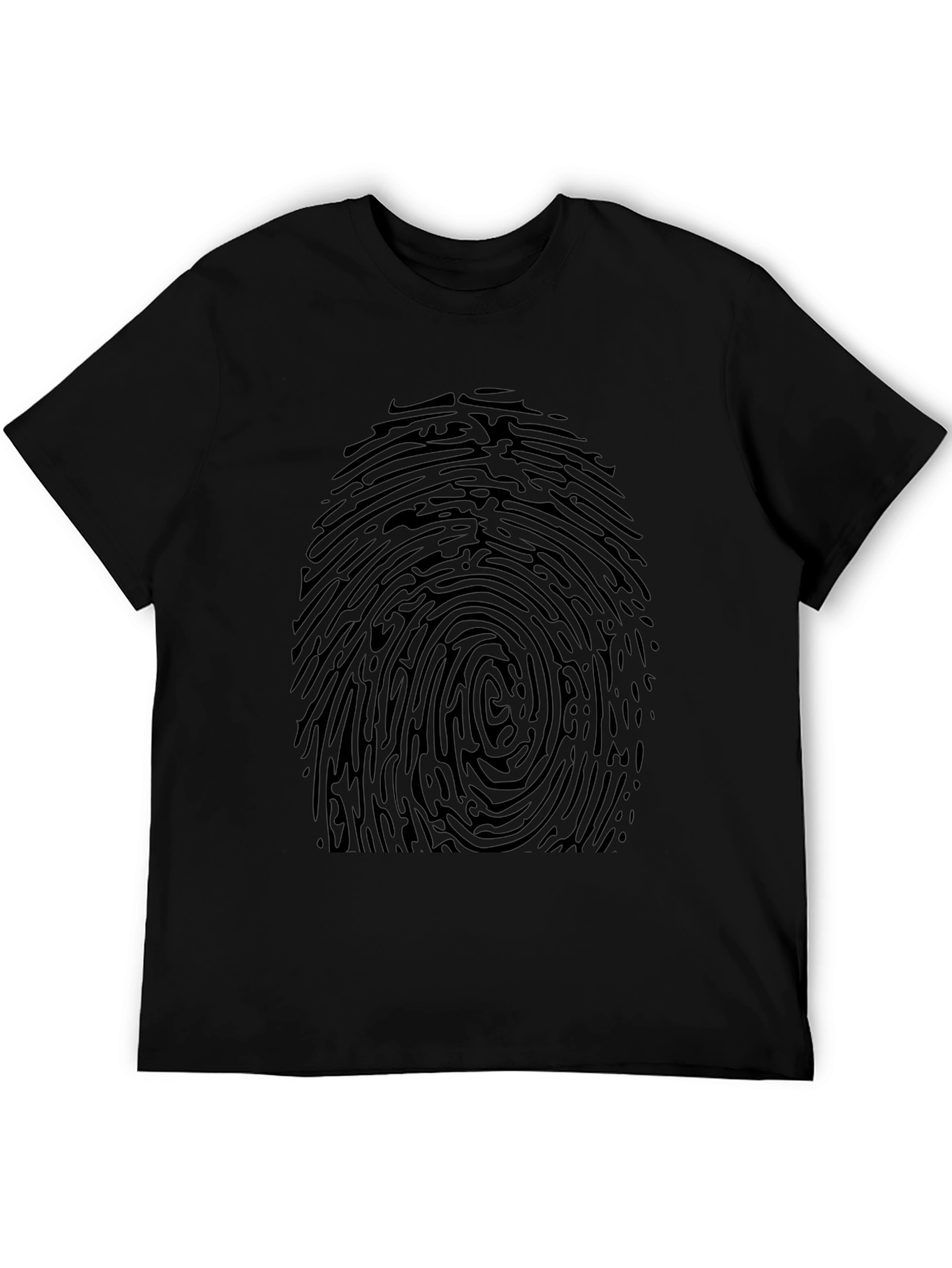 Fingerprint Graphic T-Shirt - Black