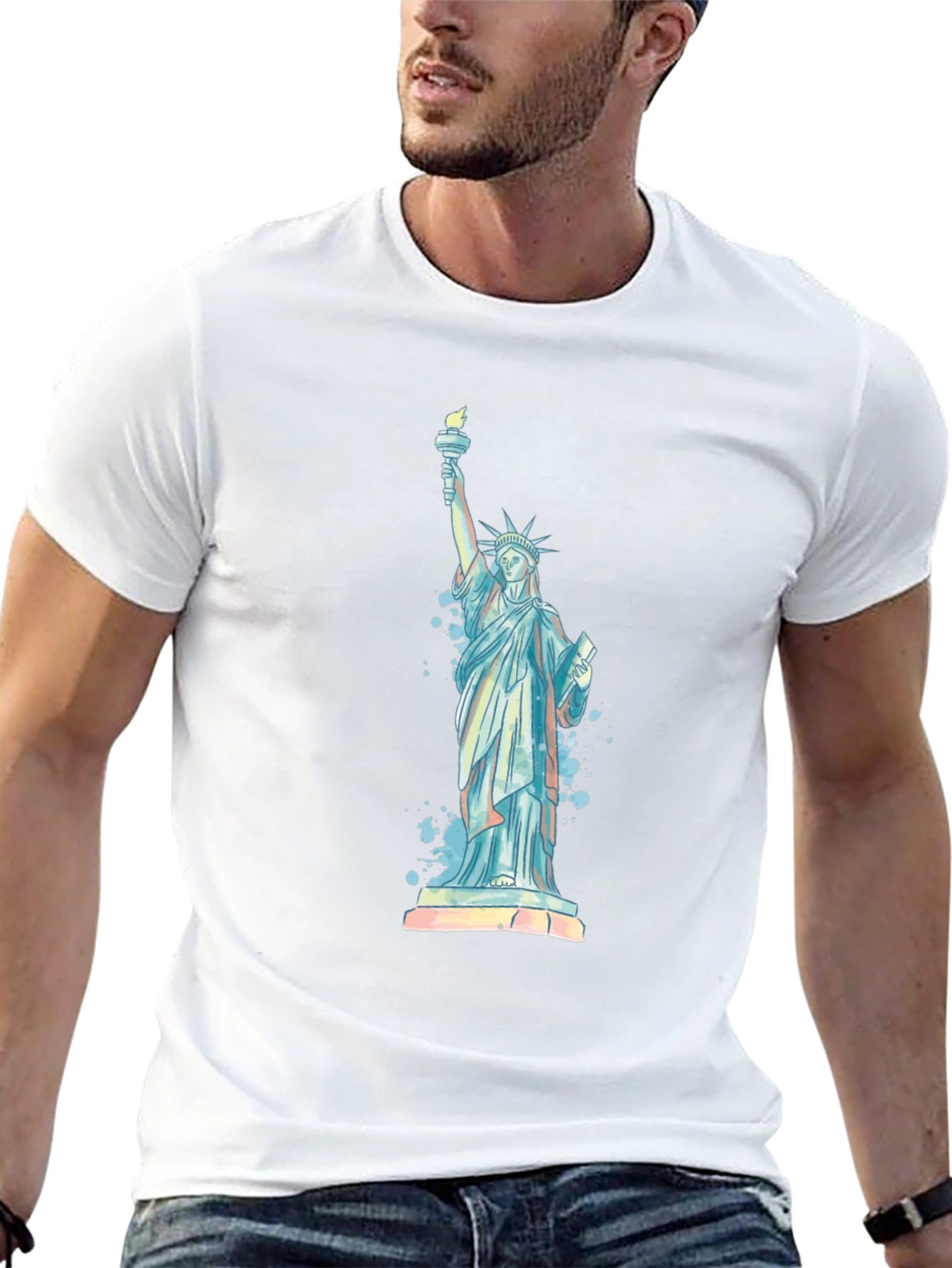 Statue of Liberty Graphic Tee - Black