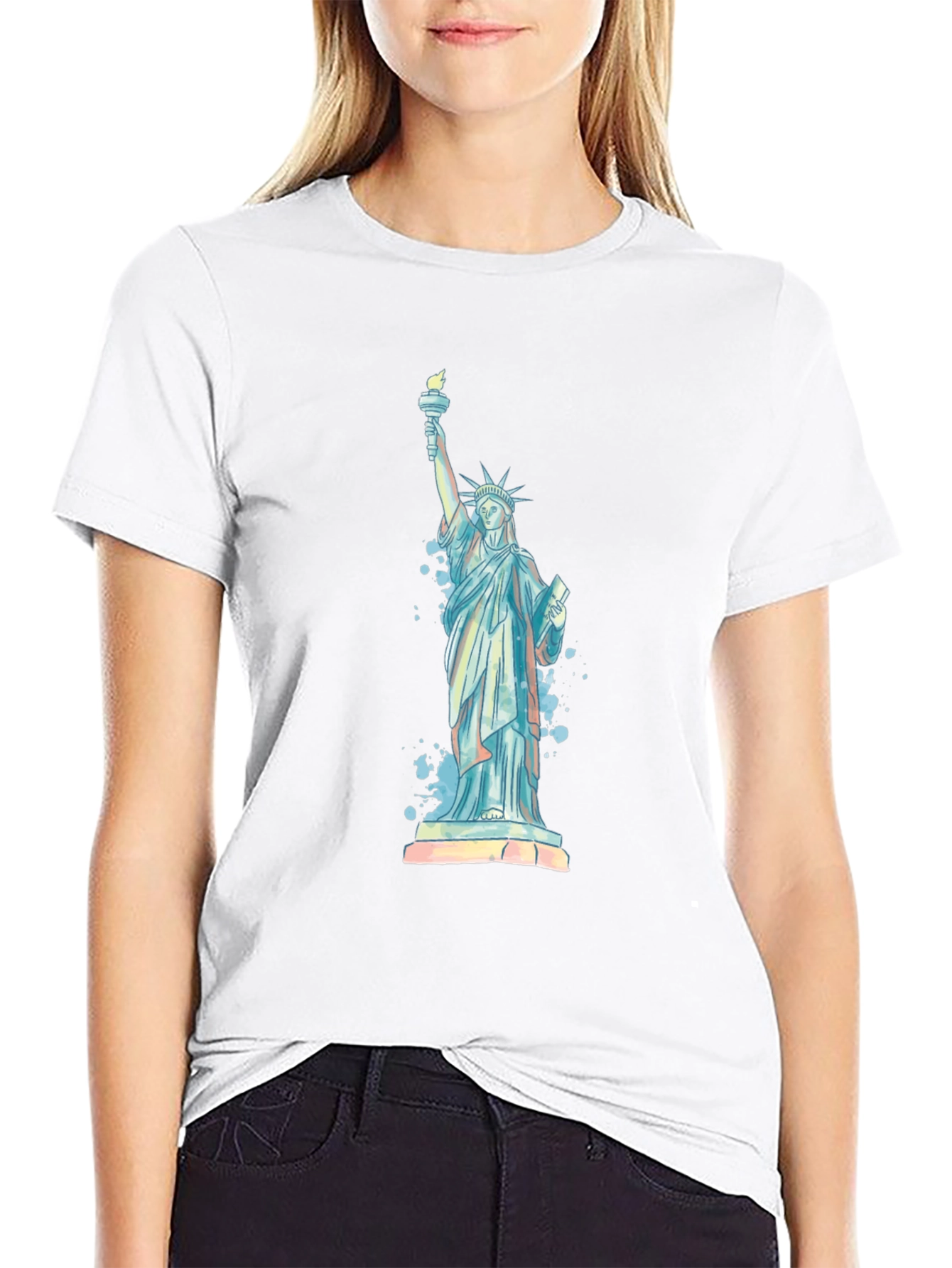 Statue of Liberty Graphic Tee - Black