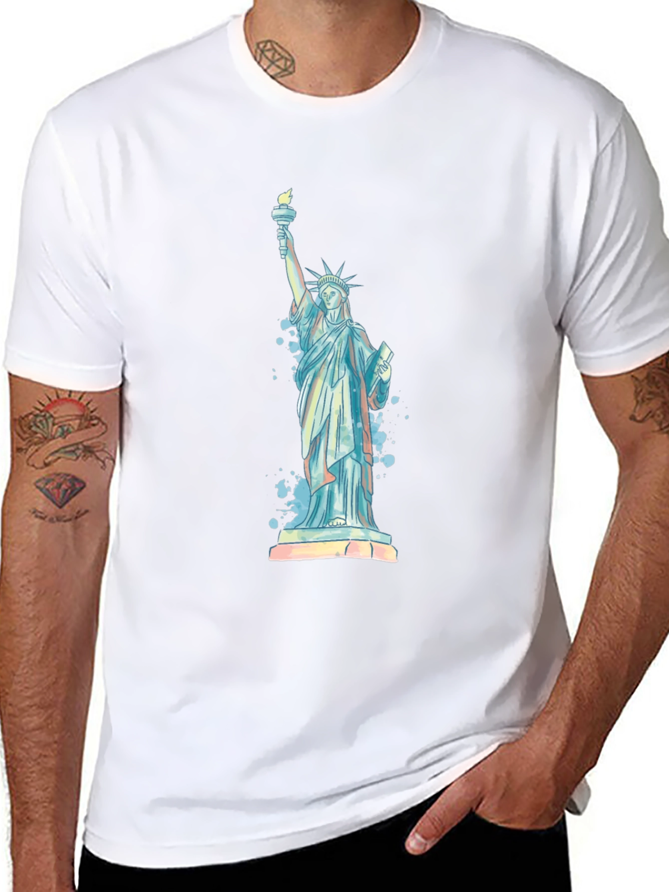 Statue of Liberty Graphic Tee - Black