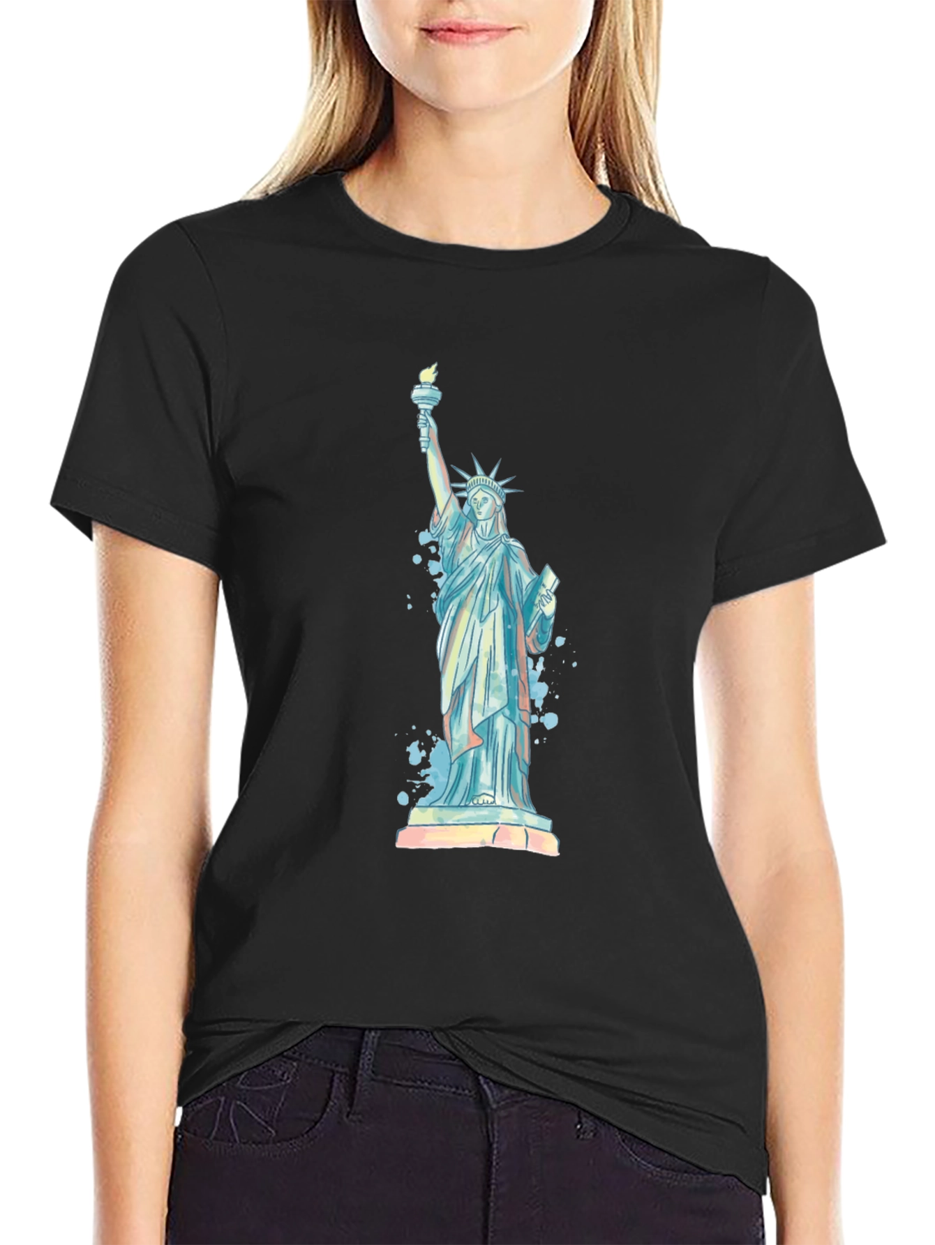 Statue of Liberty Graphic Tee - Black