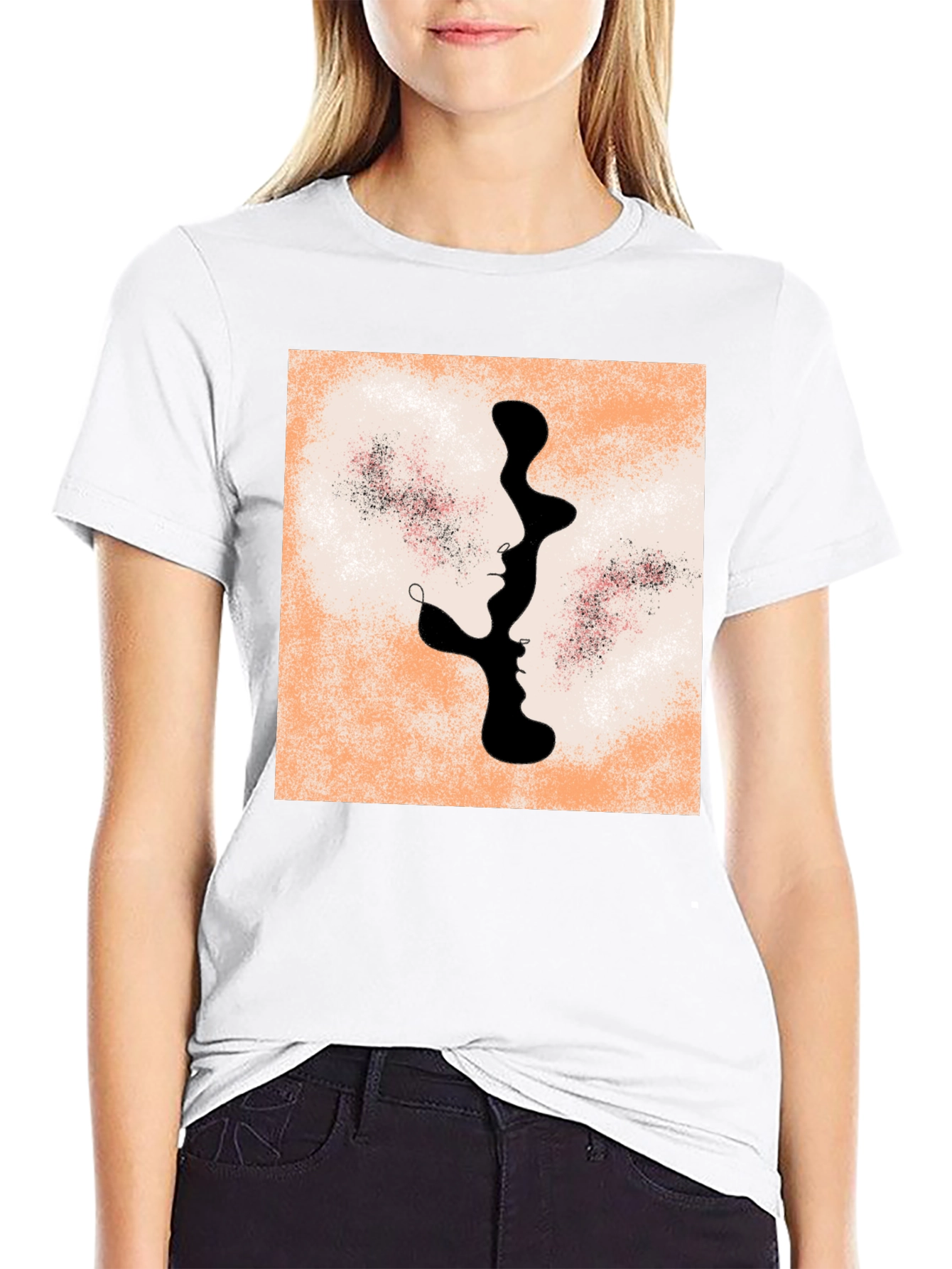 Abstract Faces Graphic Tee - Modern Unisex T-Shirt