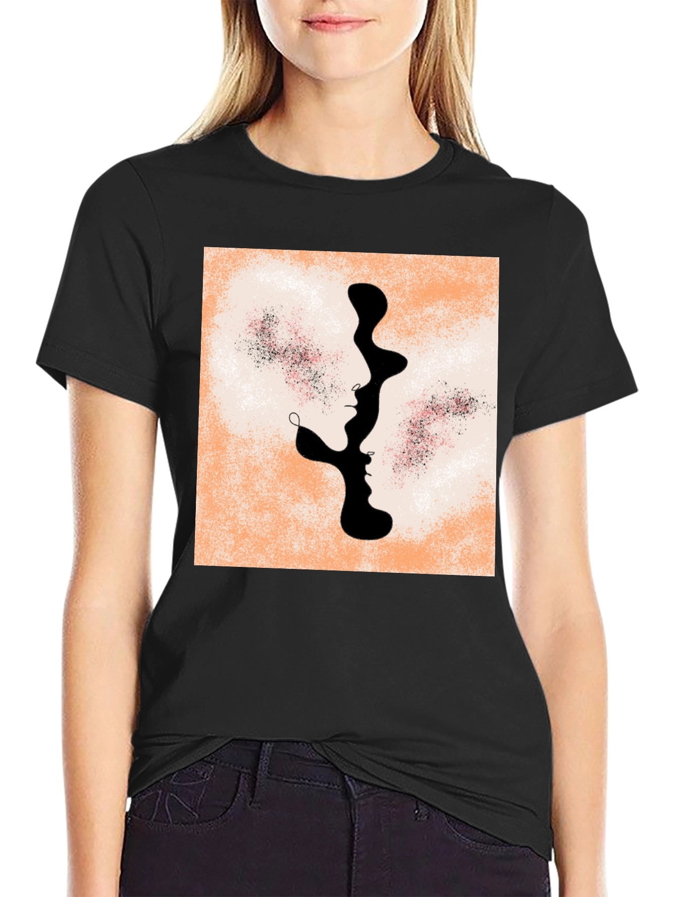 Abstract Faces Graphic Tee - Modern Unisex T-Shirt