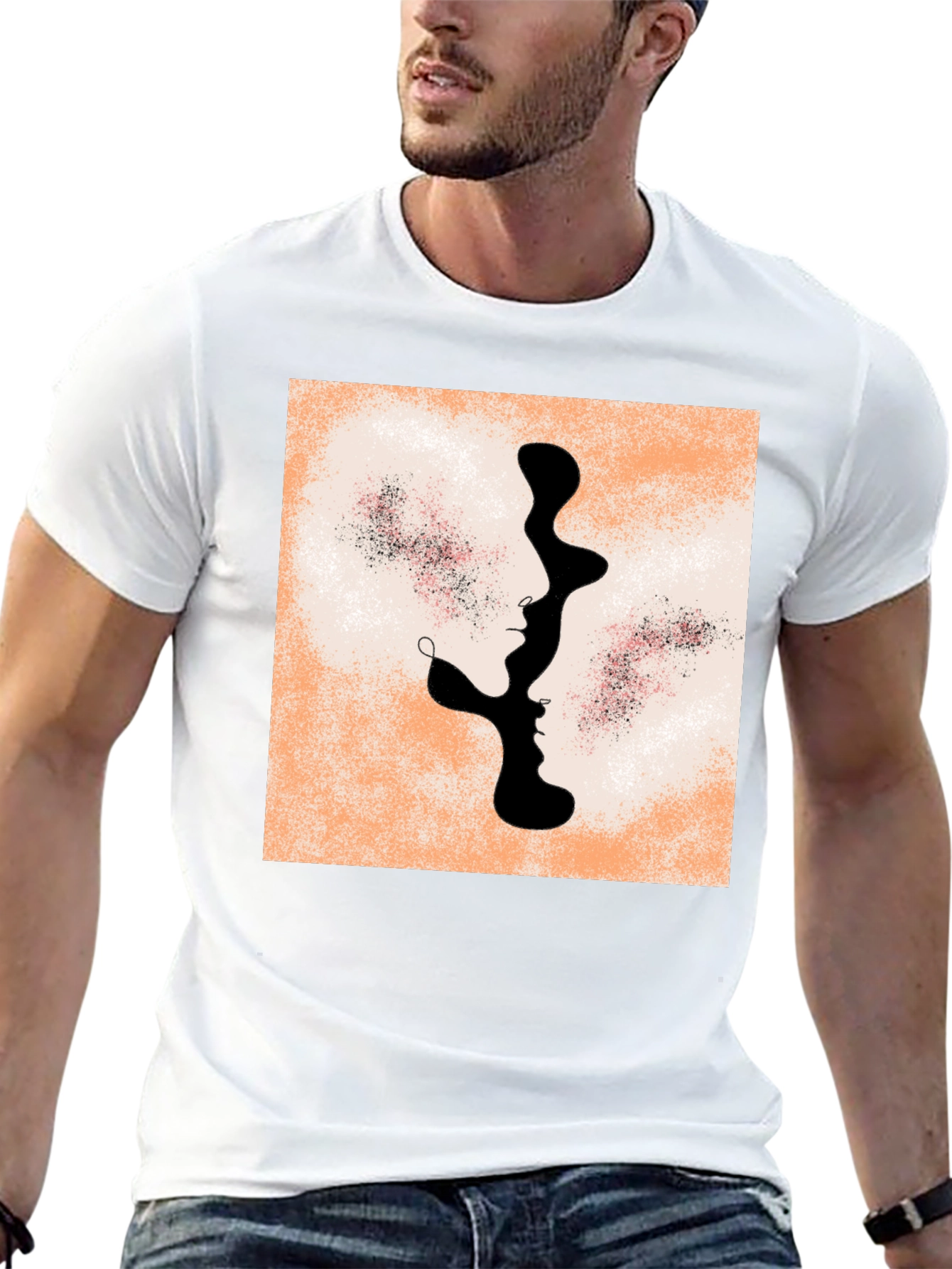 Abstract Faces Graphic Tee - Modern Unisex T-Shirt