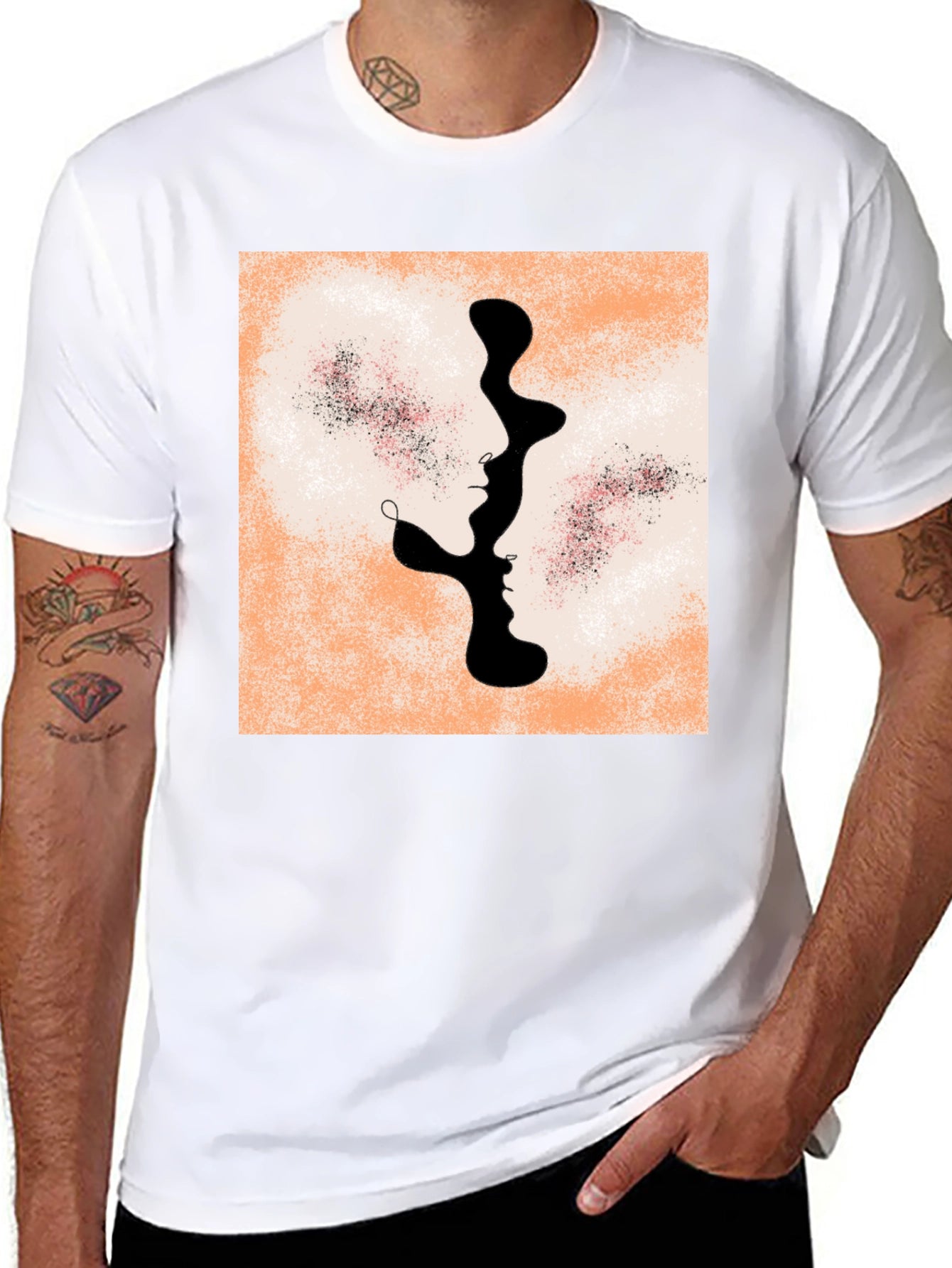 Abstract Faces Graphic Tee - Modern Unisex T-Shirt