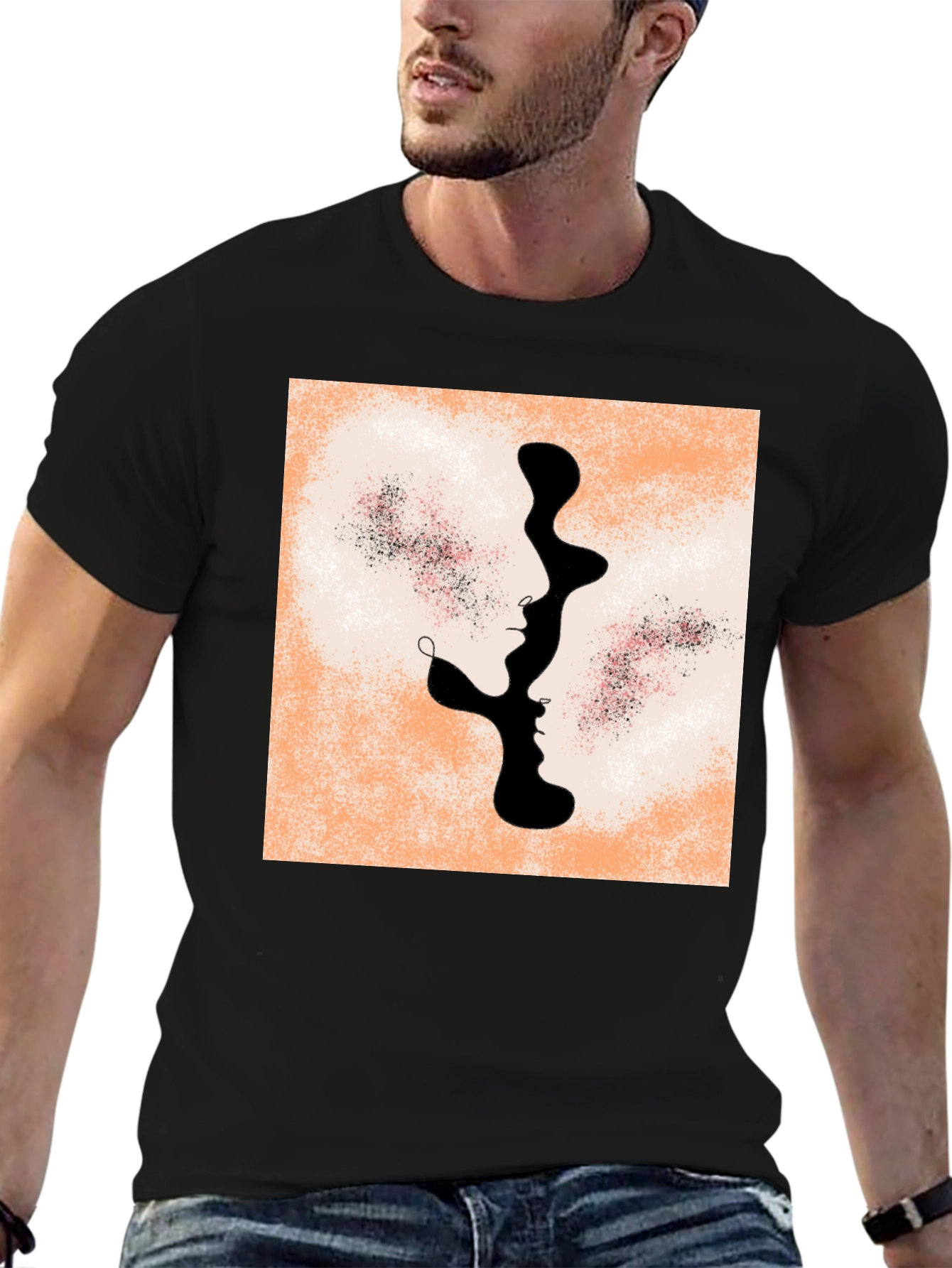 Abstract Faces Graphic Tee - Modern Unisex T-Shirt