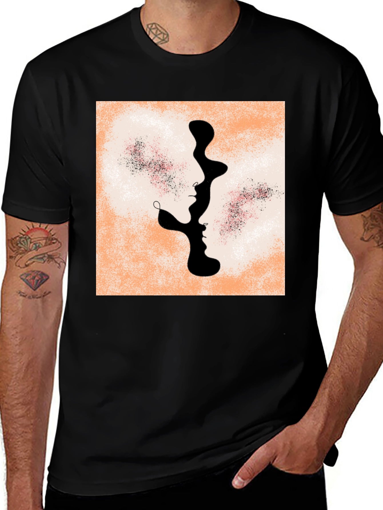 Abstract Faces Graphic Tee - Modern Unisex T-Shirt