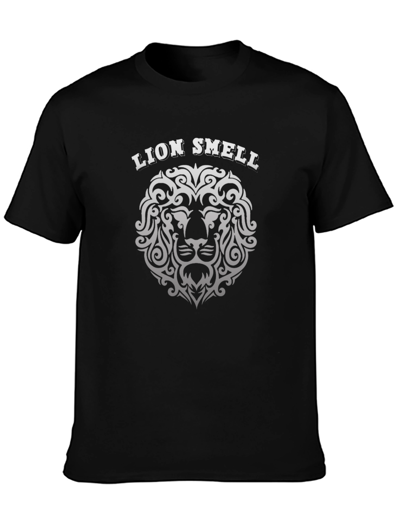 Lion Smell Graphic Tee - Black Cotton T-Shirt