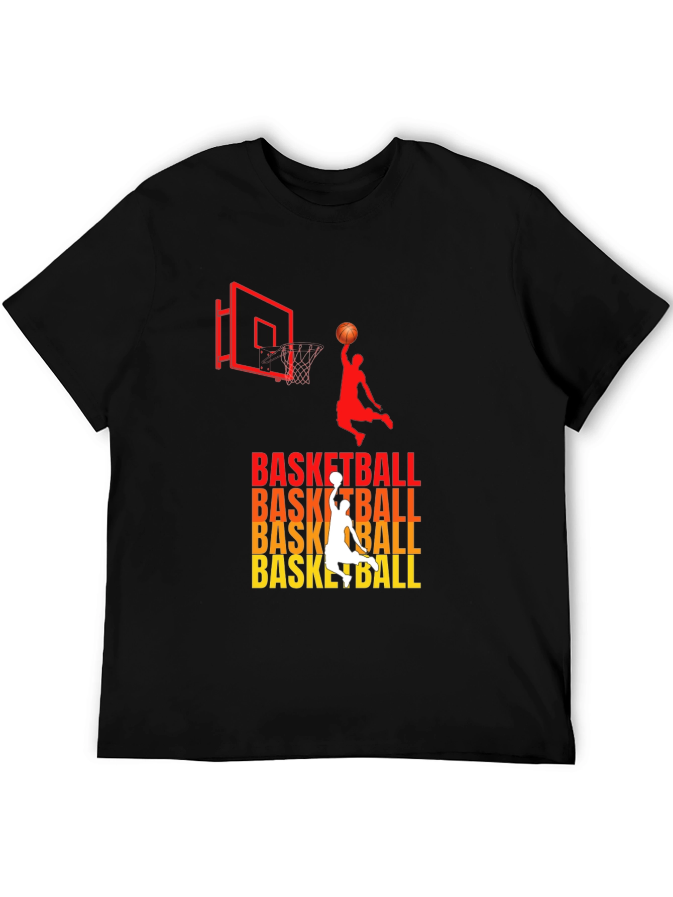 Basketball Graphic Print Black T-Shirt
