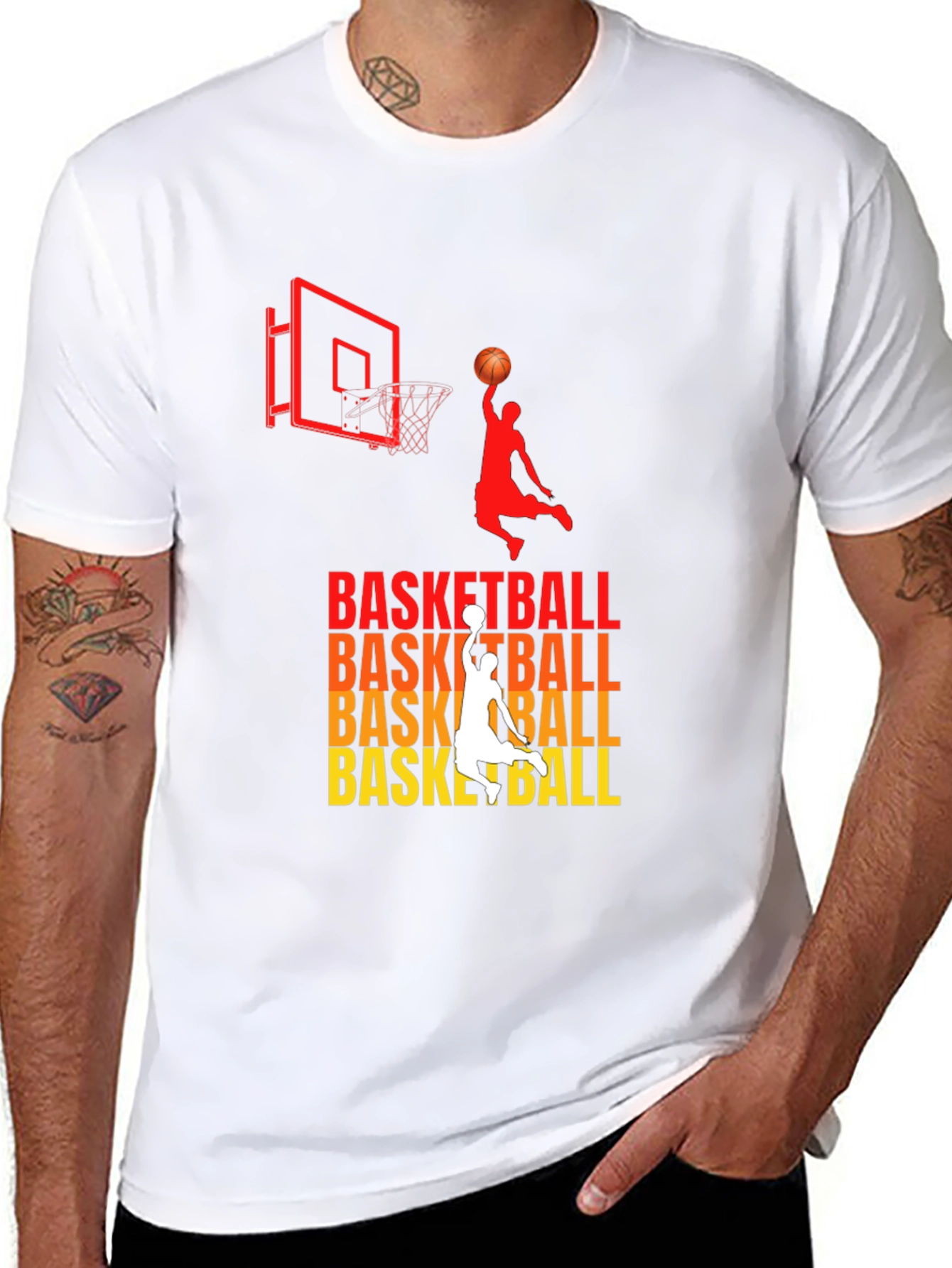 Basketball Graphic Print Black T-Shirt