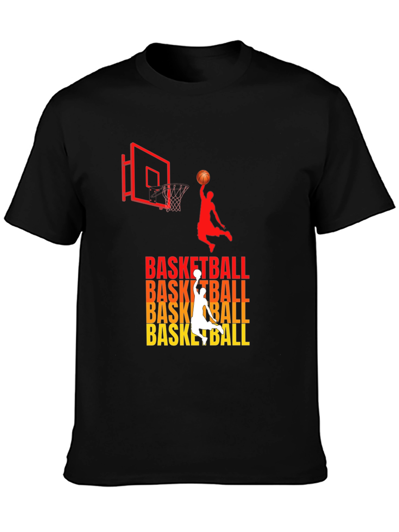 Basketball Graphic Print Black T-Shirt