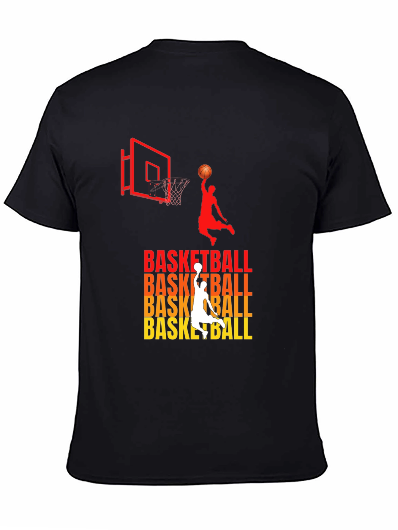 Basketball Graphic Print Black T-Shirt