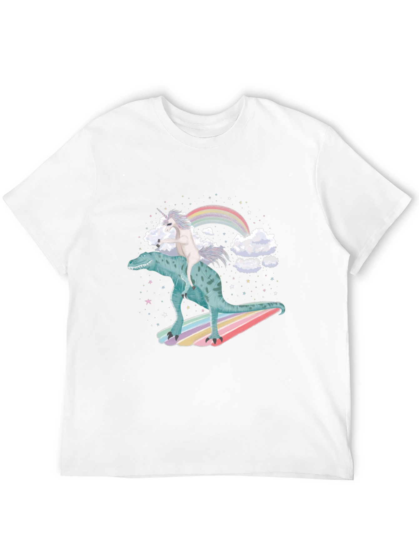 Unicorn Riding Dinosaur T-Shirt