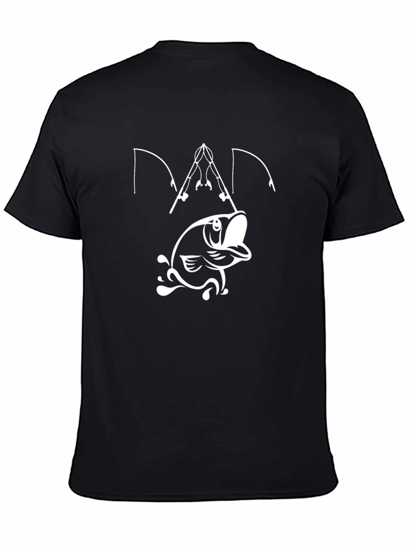 Fishing Dad Graphic Tee - Black Cotton T-Shirt