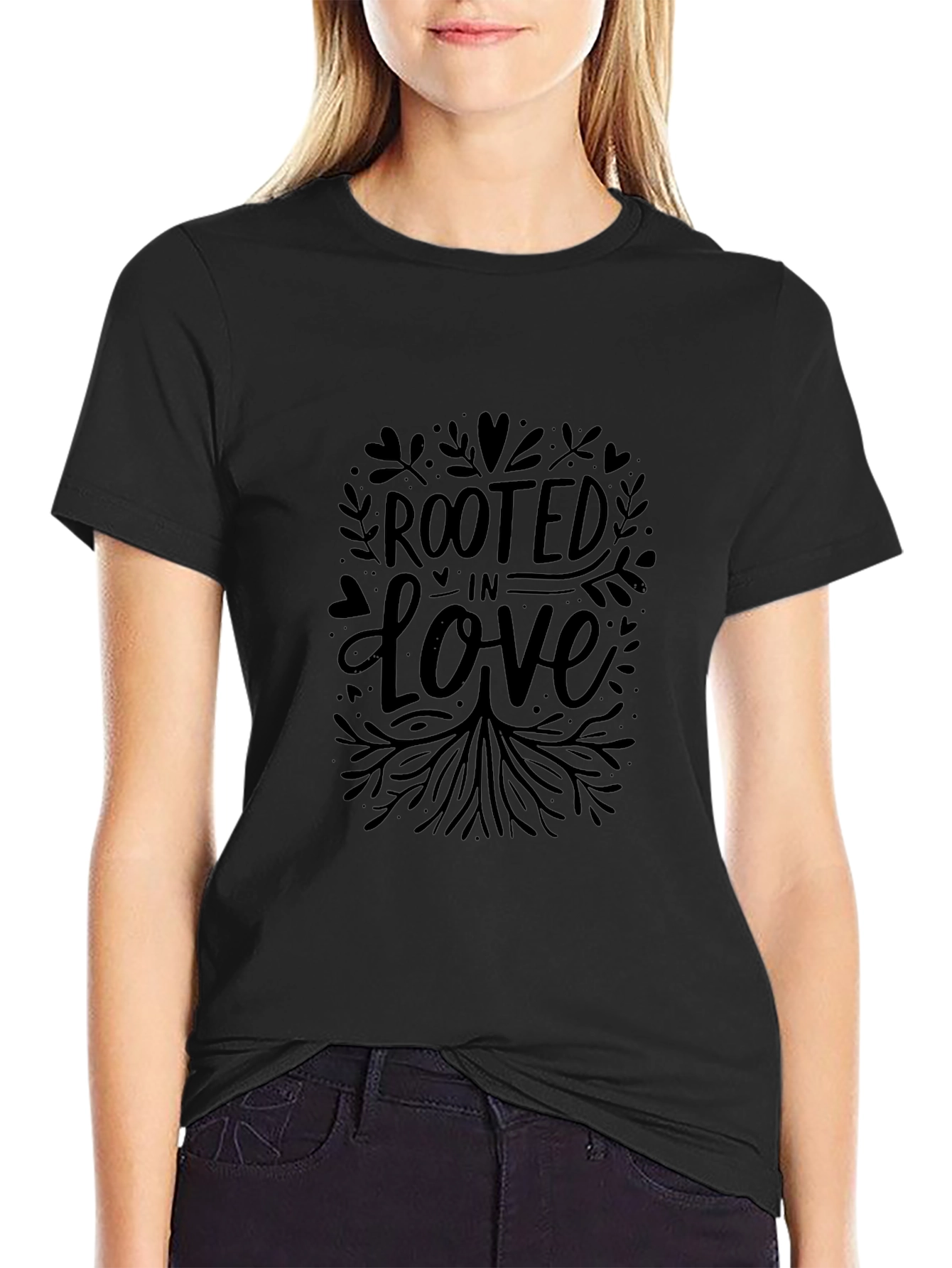 Rooted in Love Graphic Tee - Black