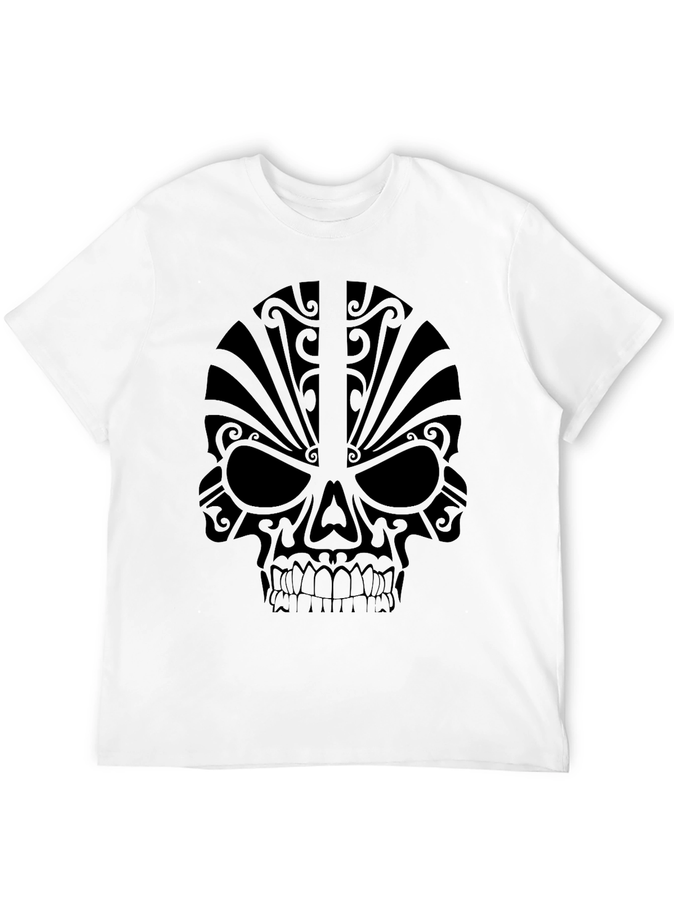 Tribal Skull Graphic Tee - Mens Black T-Shirt